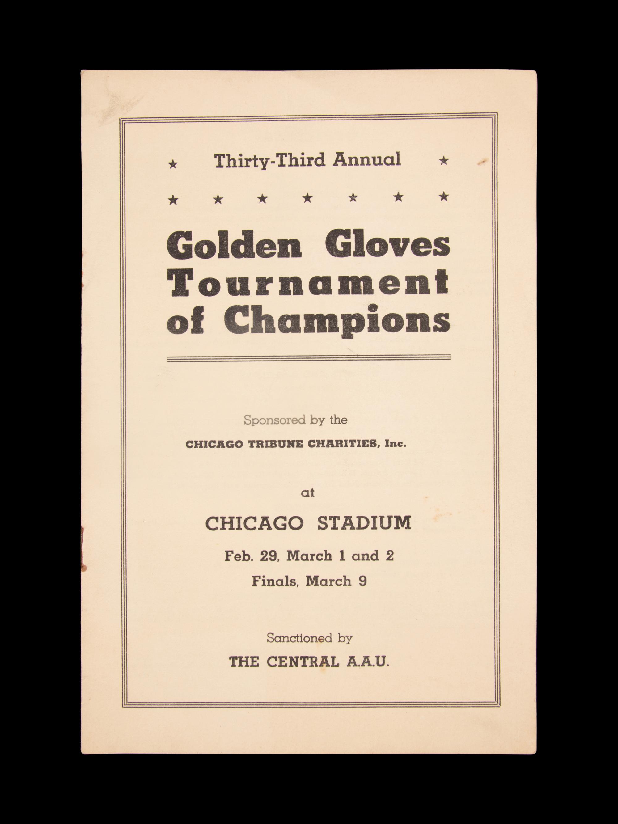 An Original 1960 Golden Gloves Tournament of Champions On Site Program Featuring Cassius Clay (Muhammad Ali)