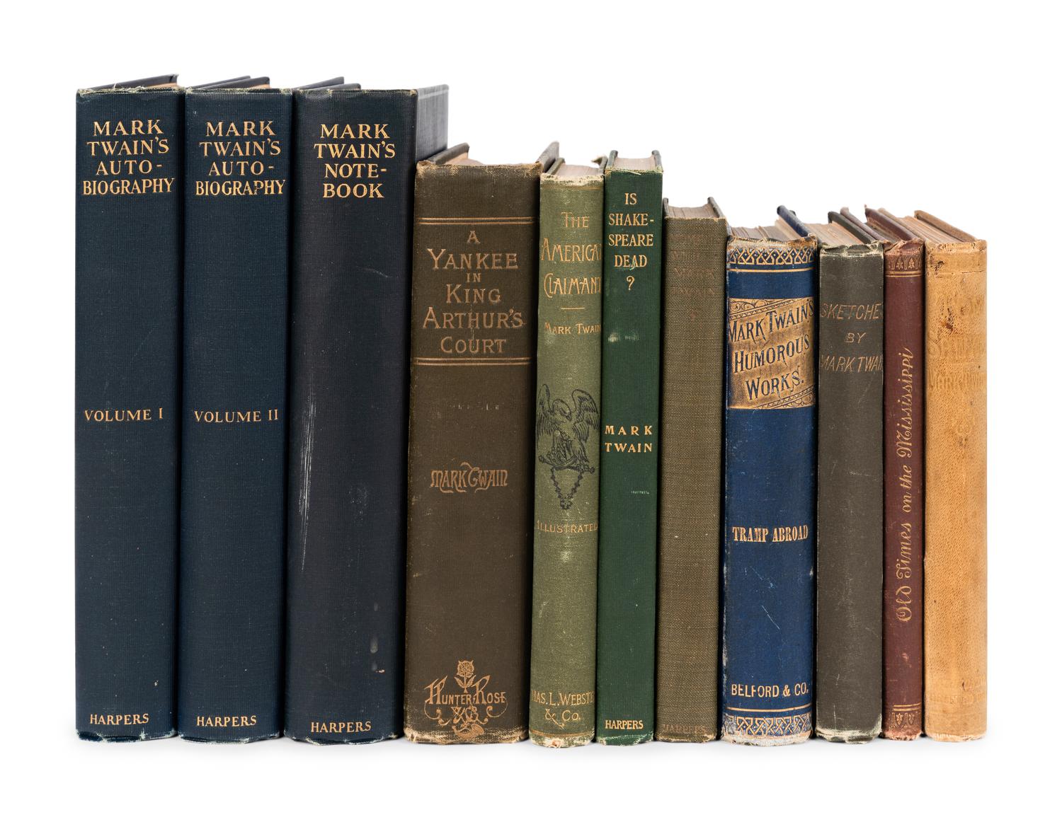 CLEMENS, Samuel Langhorne ("Mark Twain") (1835-1910). A group of 13 works, including: