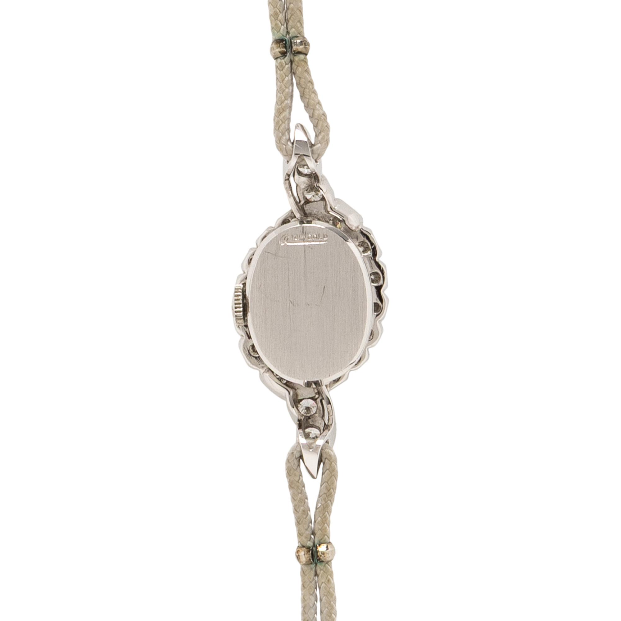 LADY ELGIN, WHITE GOLD AND DIAMOND WATCH