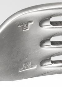 A French Silver-Plate Flatware Service, Christofle, Paris, 20th Century, Spatours pattern, comprising: 14 dinner knives 14 luncheon kni