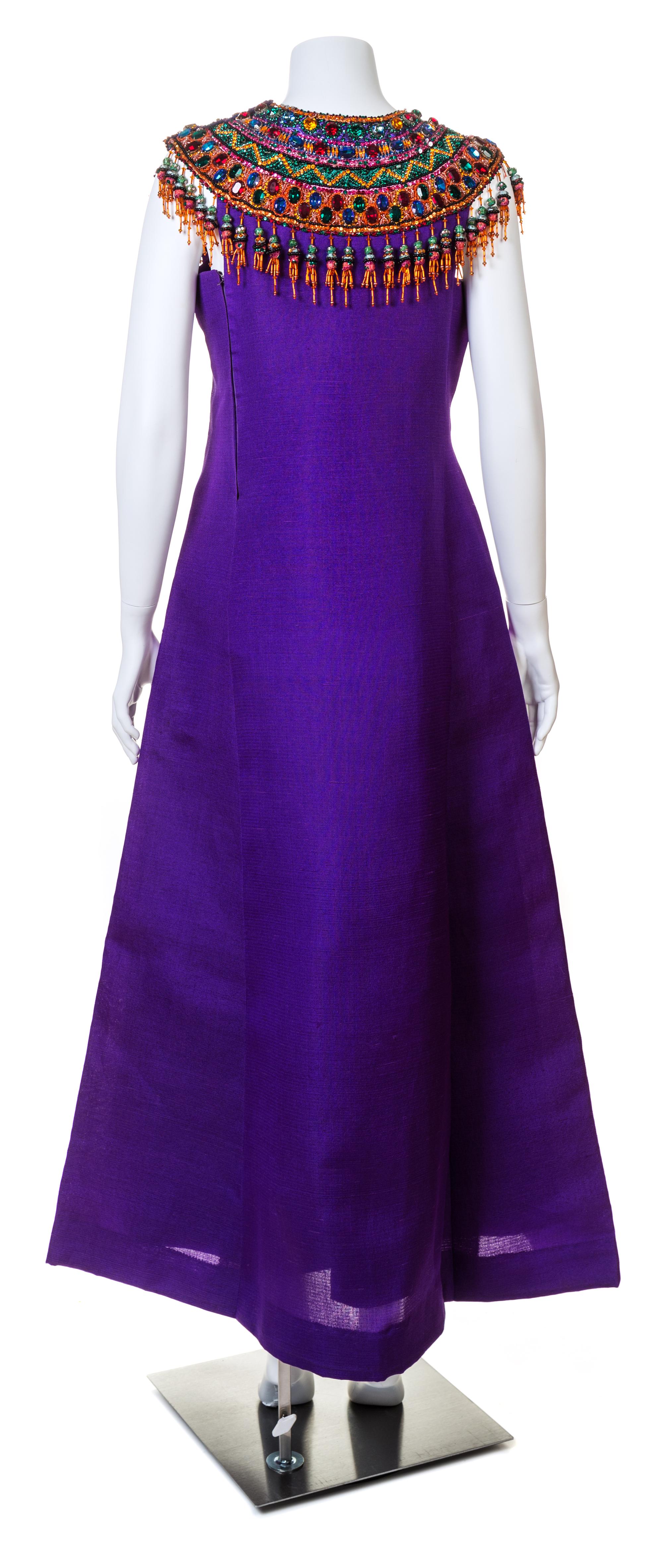 An Yves Saint Laurent Haute Couture Purple Raw Silk Gown, No size.