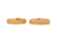 TWO YELLOW GOLD BRACELETS