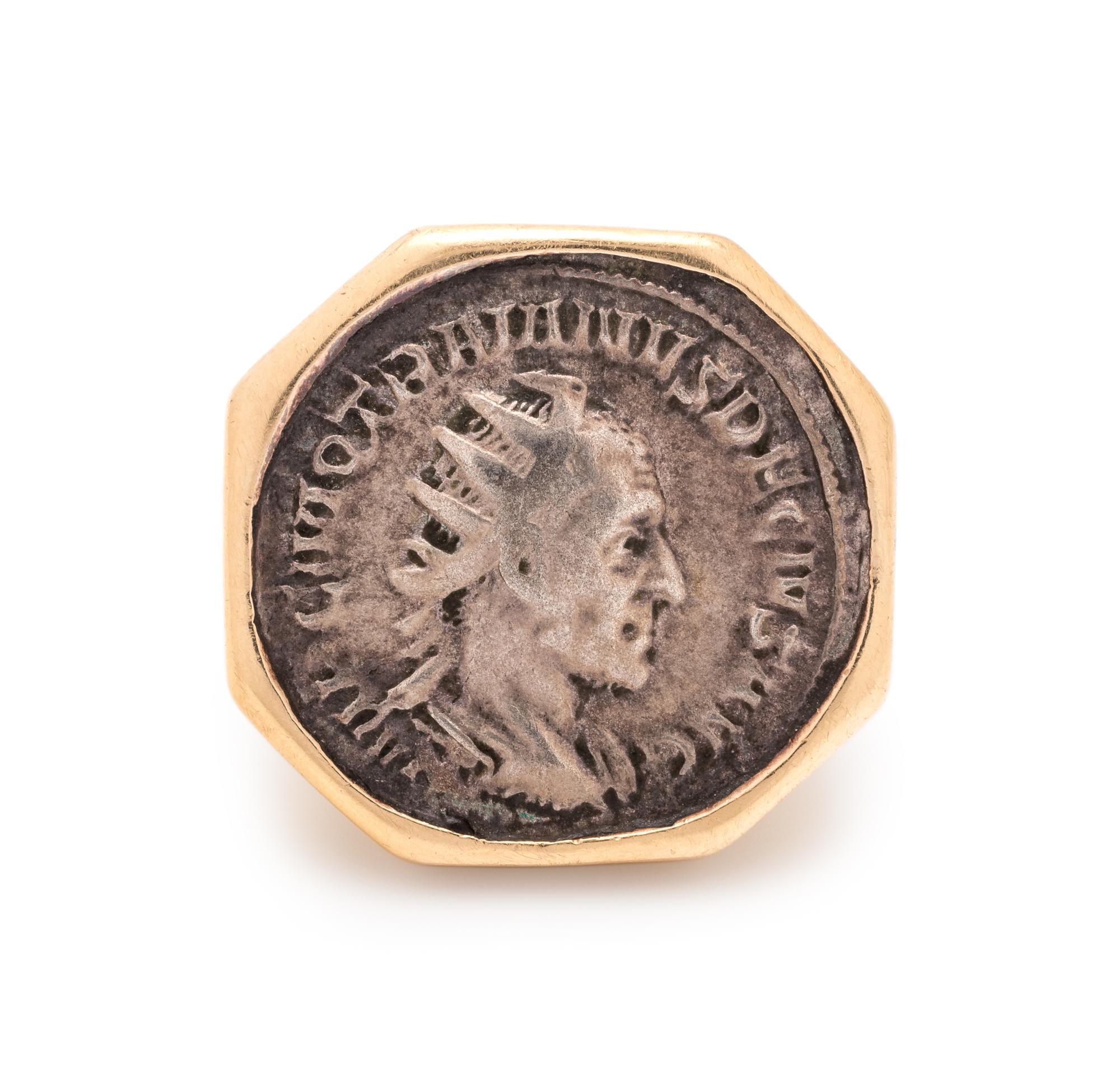 BVLGARI, YELLOW GOLD AND ANCIENT COIN RING