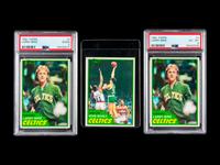 A Group of Two 1981 Topps Basketball Cards (Including Two Larry Bird PSA Graded (PSA 6 and PSA 2) and One Kevin McHale Rookie Basketball Cards,