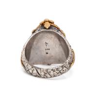 VICTOR VELYAN, GREEN SAPPHIRE, DIAMOND, SILVER, AND HIGH KARAT GOLD RING