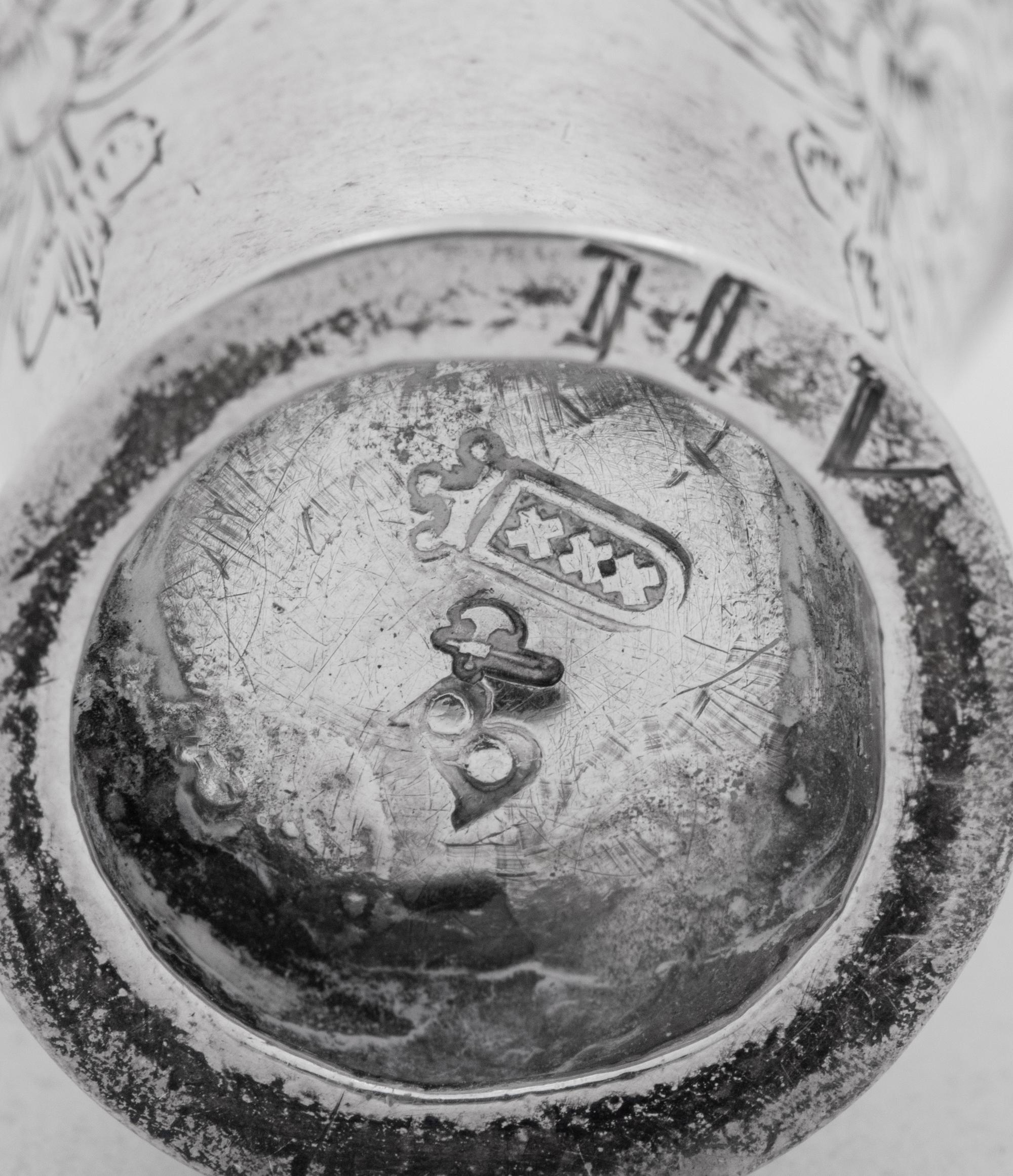 An English Miniature Silver Bed Warming Pan