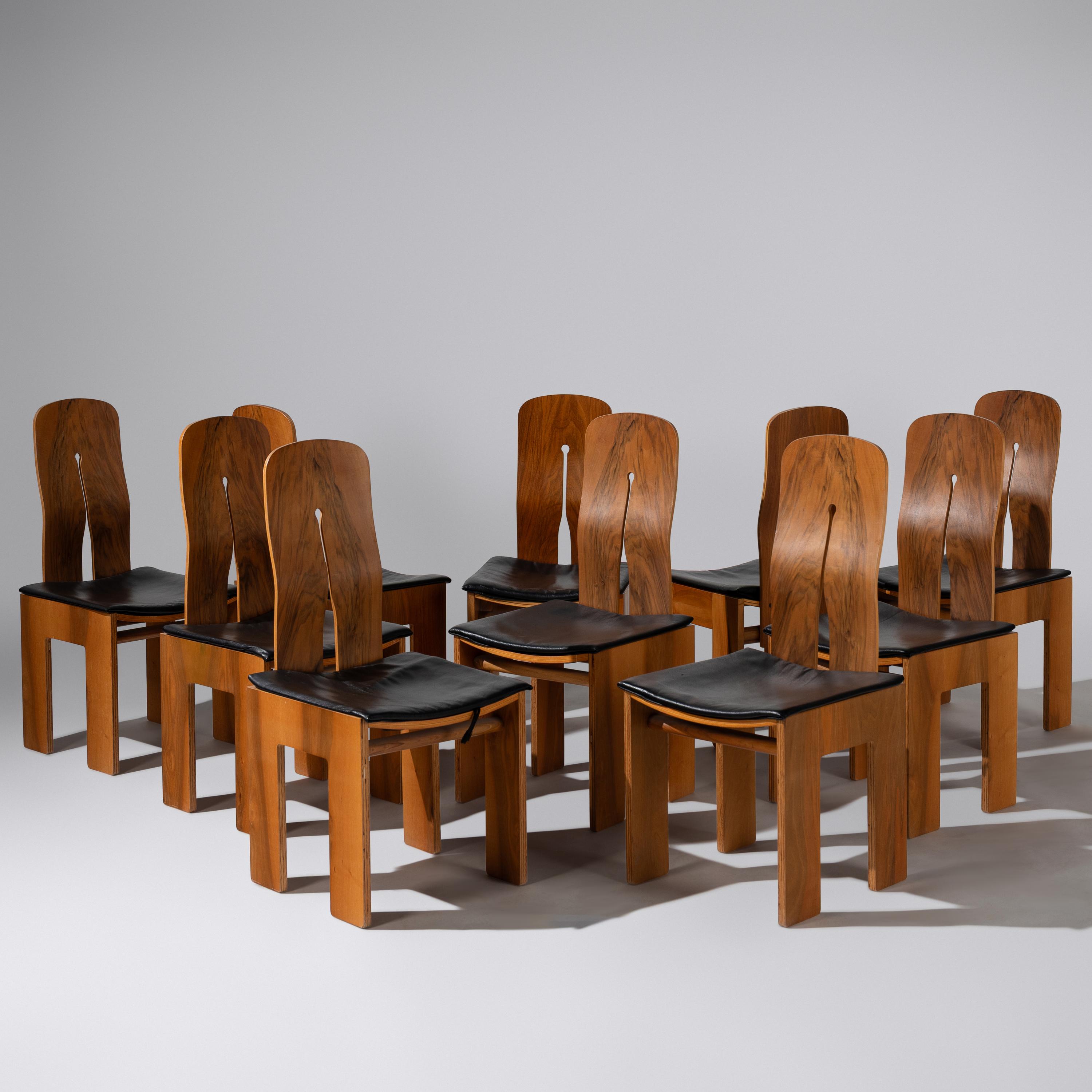 Set of 10 model 1934 765 dining chairs, designed 1934 Bernini, Italy, c. 1970