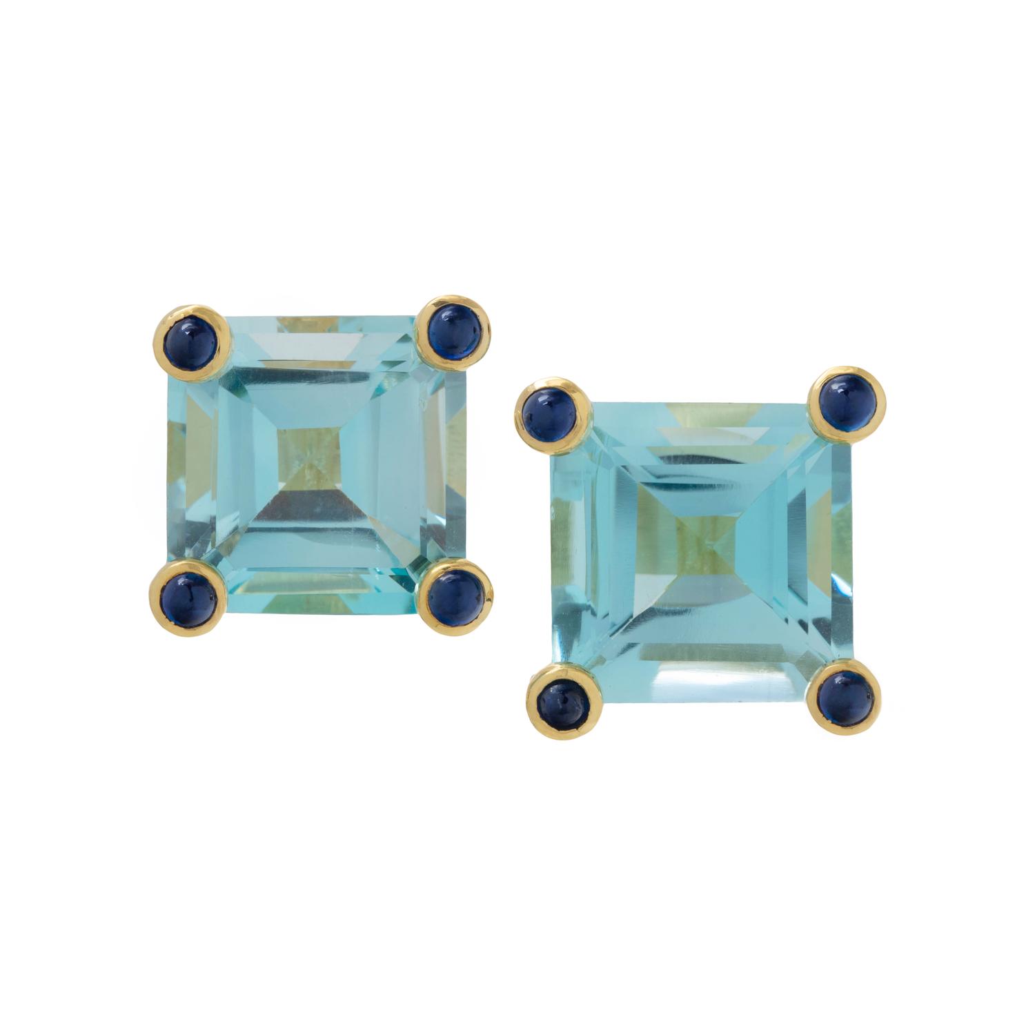 MAZ, AQUAMARINE AND SAPPHIRE EARCLIPS
