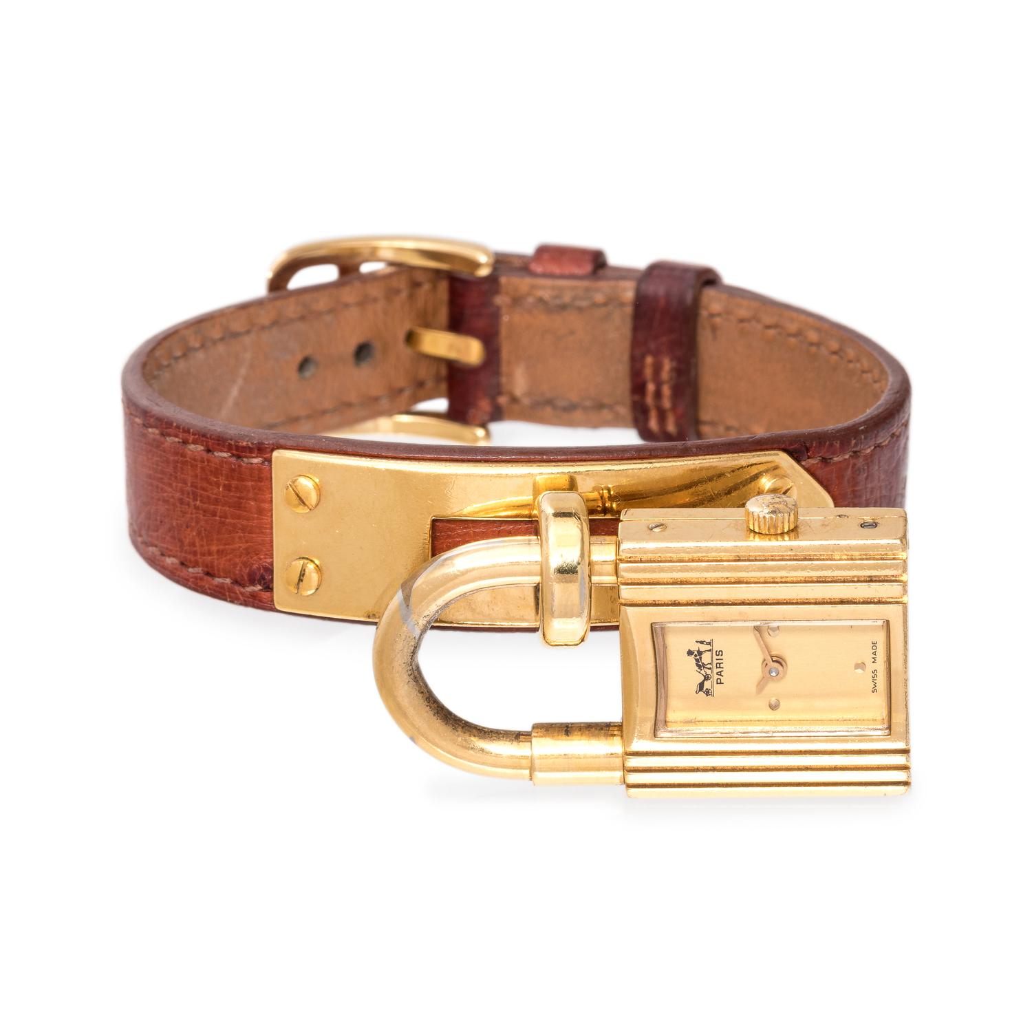 HERMÈS, GOLD-PLATED 'KELLY' WRISTWATCH