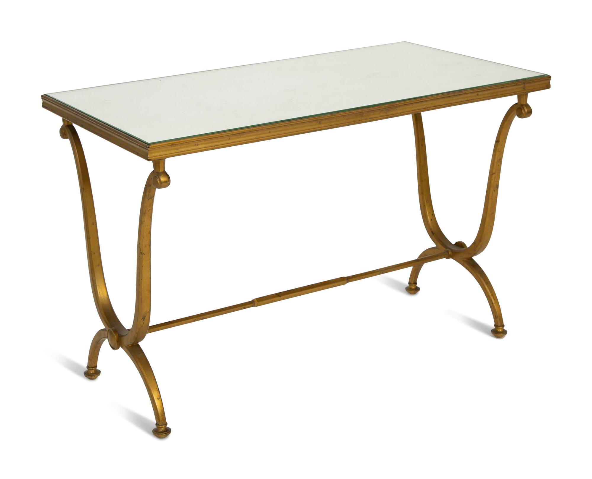 A French Gilt Bronze Table Mirror-Top Table — CIRC 1940
