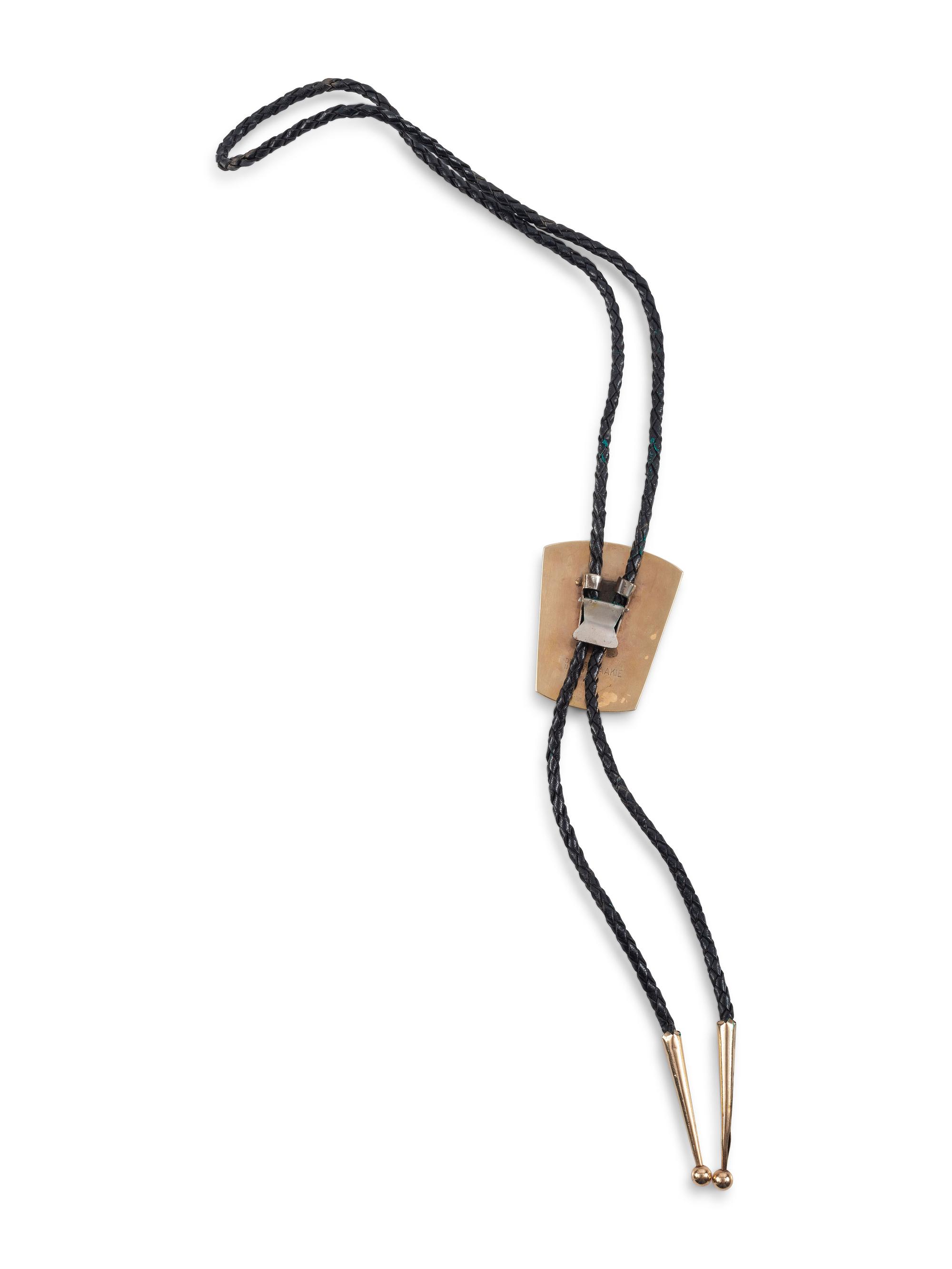 14k Gold and Mosaic Inlay Cardinal Bolo Tie