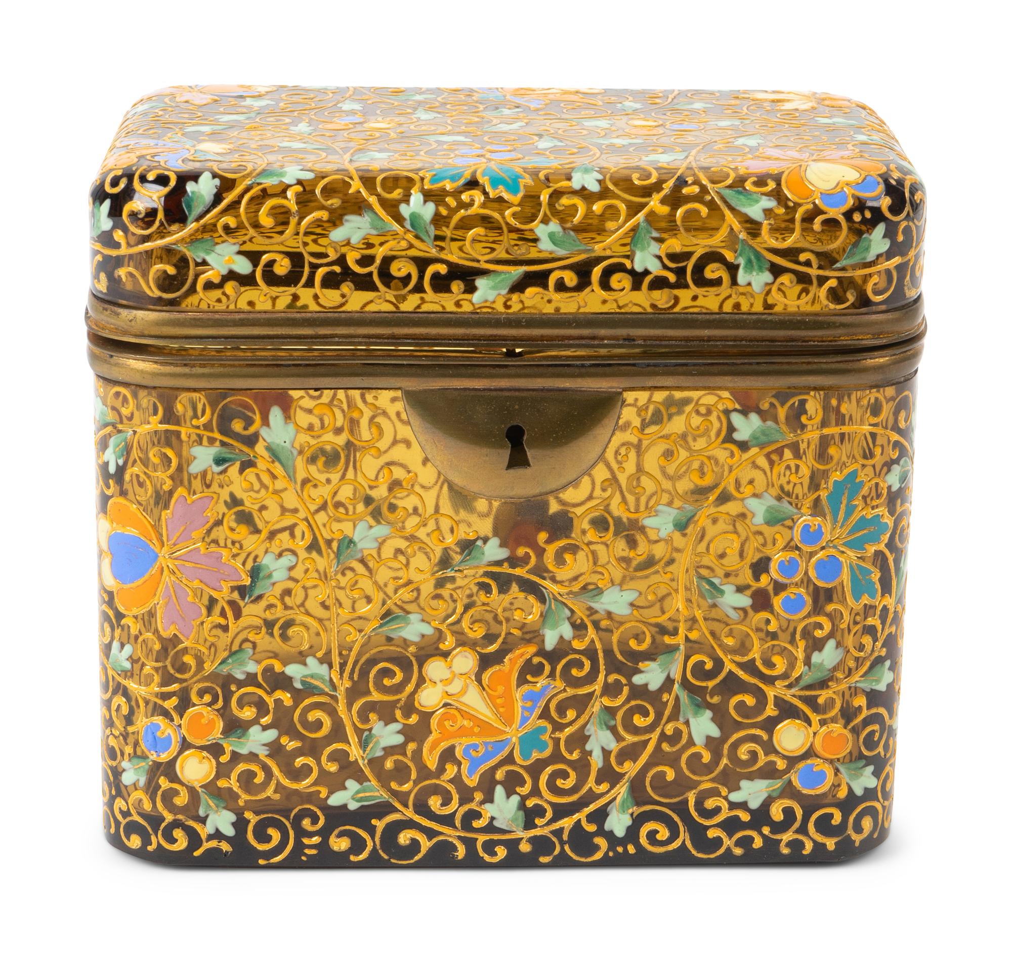 A Continental Enameled Glass Box — LATE 19TH/EARLY 20TH CENTURY