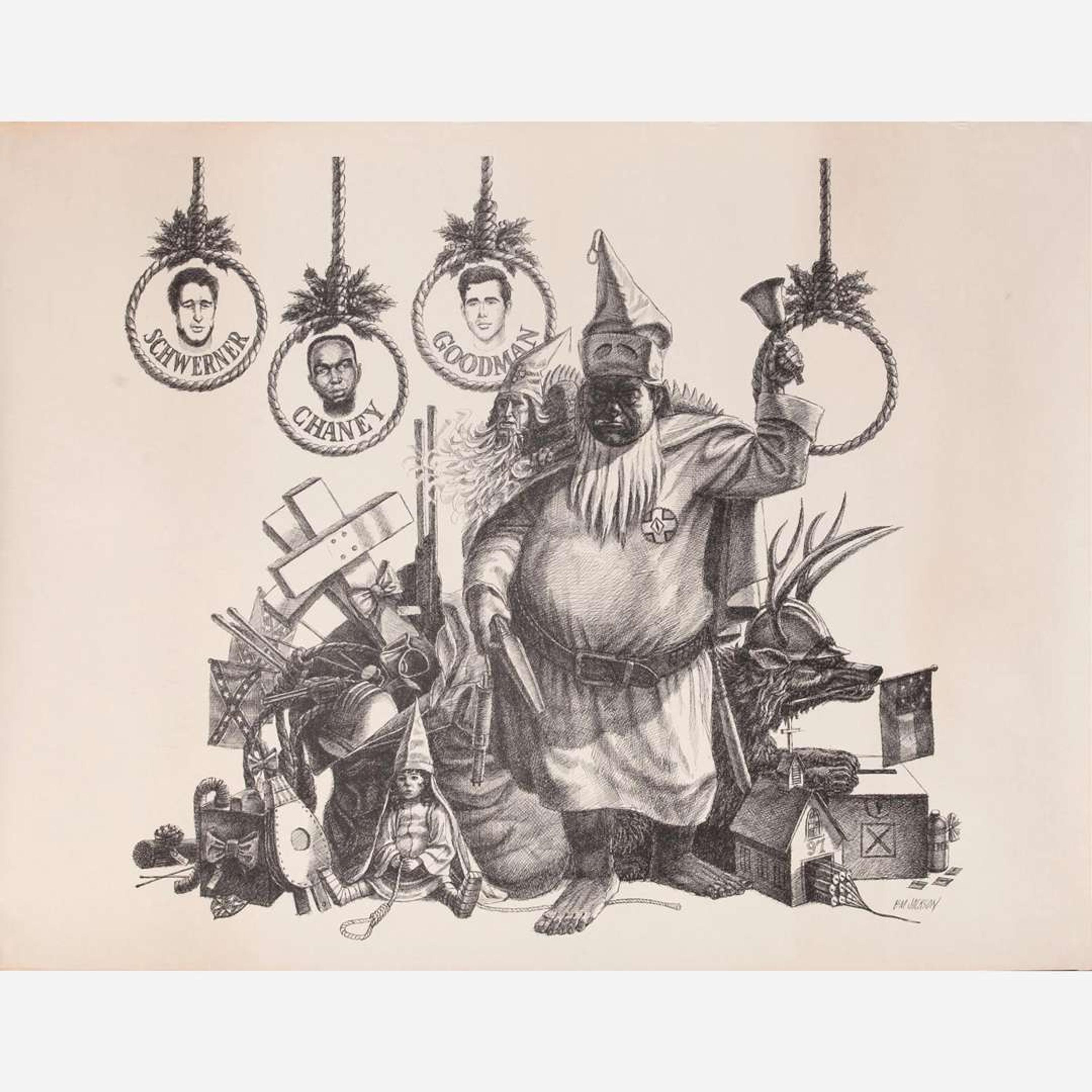 [Posters] Jackson, B(illy).M(orrow). Complete Set of 8 "Protest Drawing" Posters