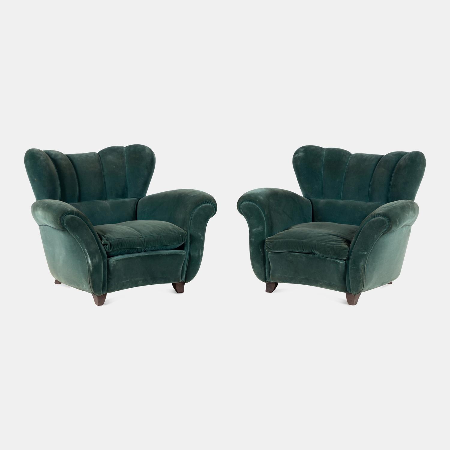 Pair of Wingback Lounge Chairs