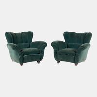 Pair of Wingback Lounge Chairs