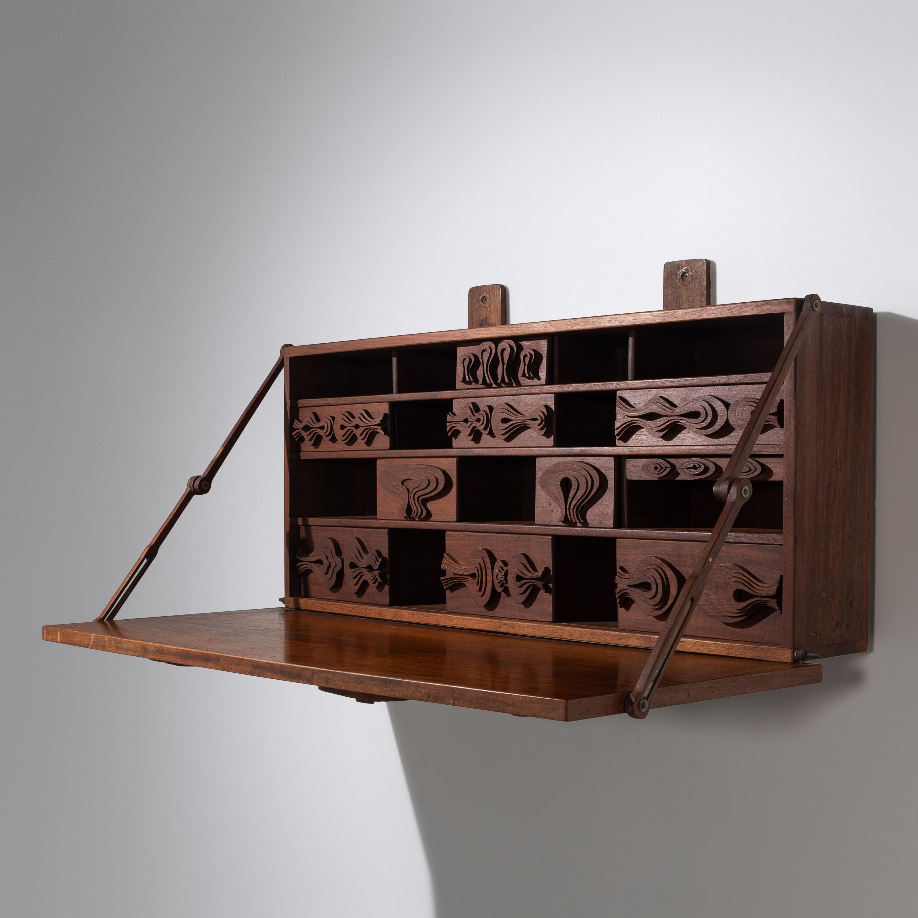 John Risley (American, 1919–2001) — Walnut Wall-mounted Desk