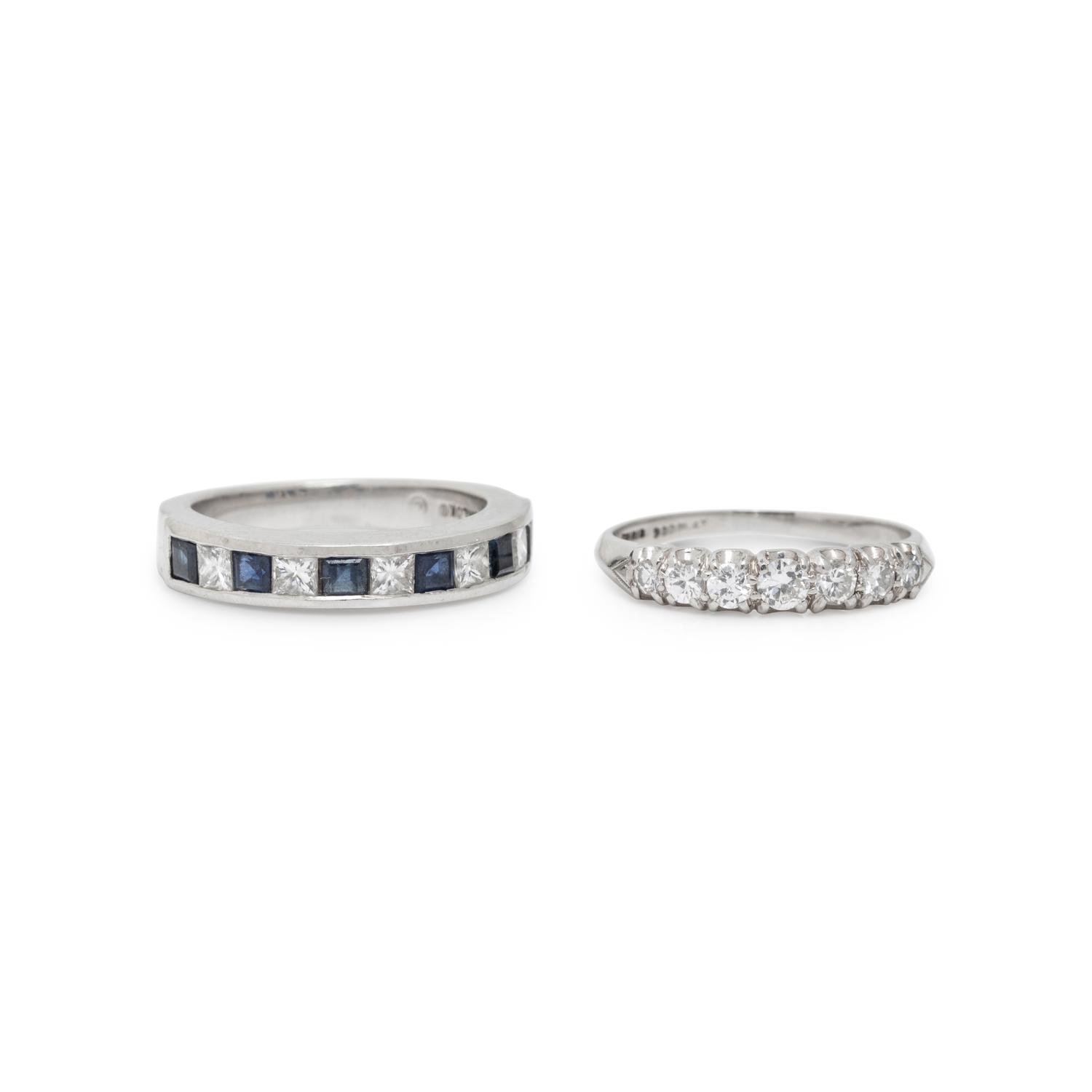 TWO PLATINUM AND DIAMOND BANDS