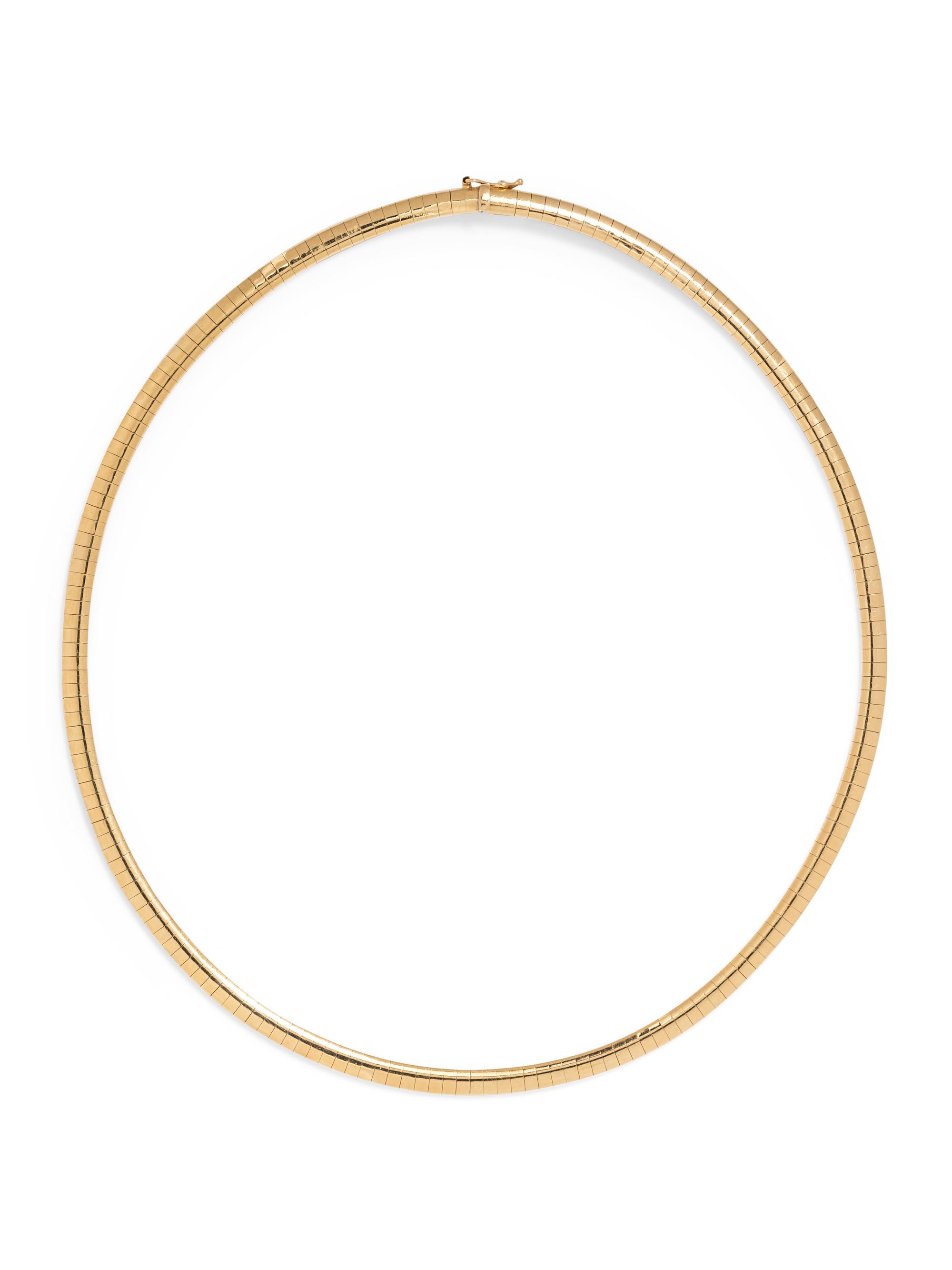 A 14 Karat Yellow Gold Omega Necklace, Italian,