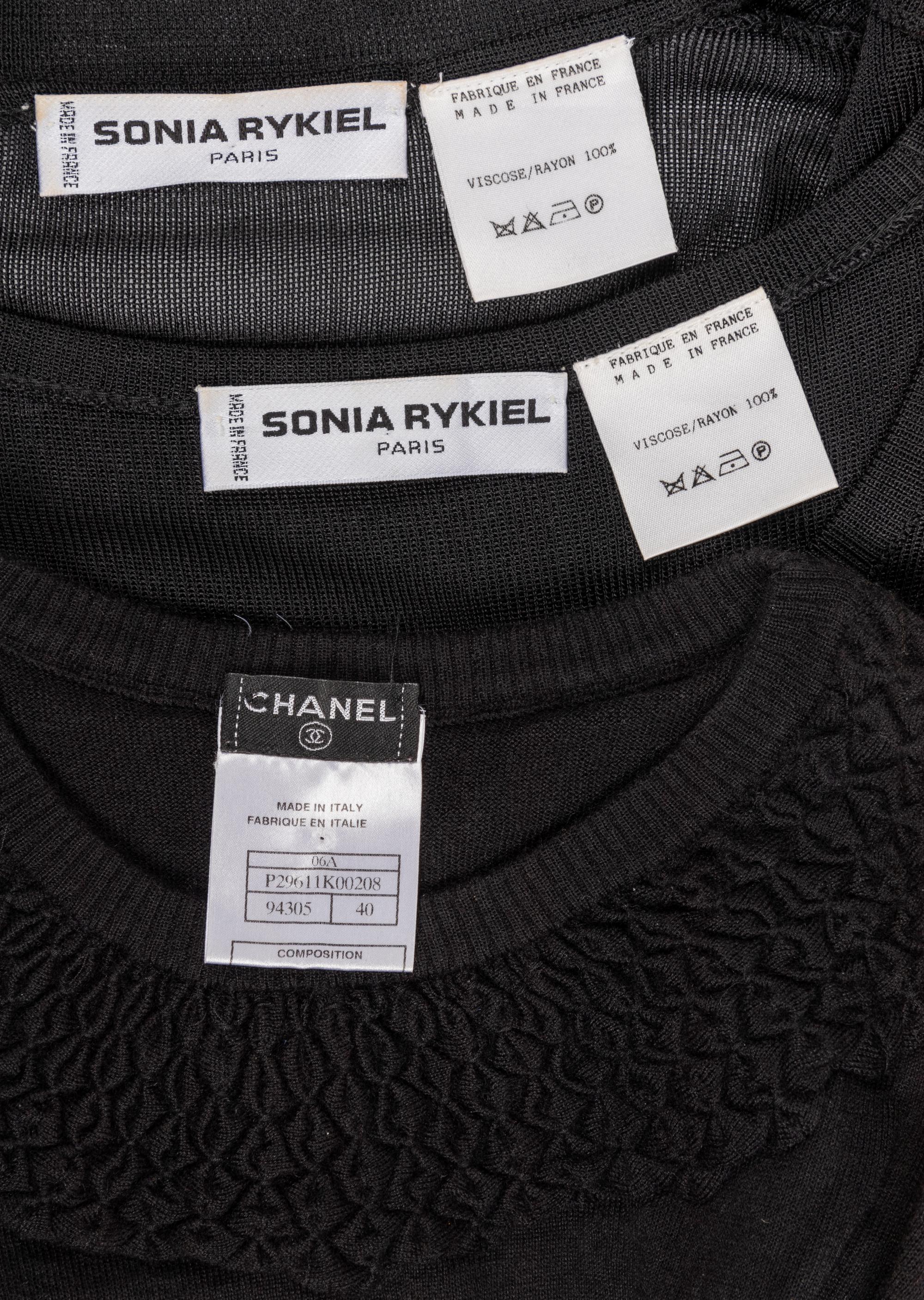 One Sonia Rykiel Three-Piece Ensemble and One Chanel Knit Top, 1990s