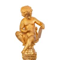 A Pair of French Gilt Bronze Figural Single-Light Sconces