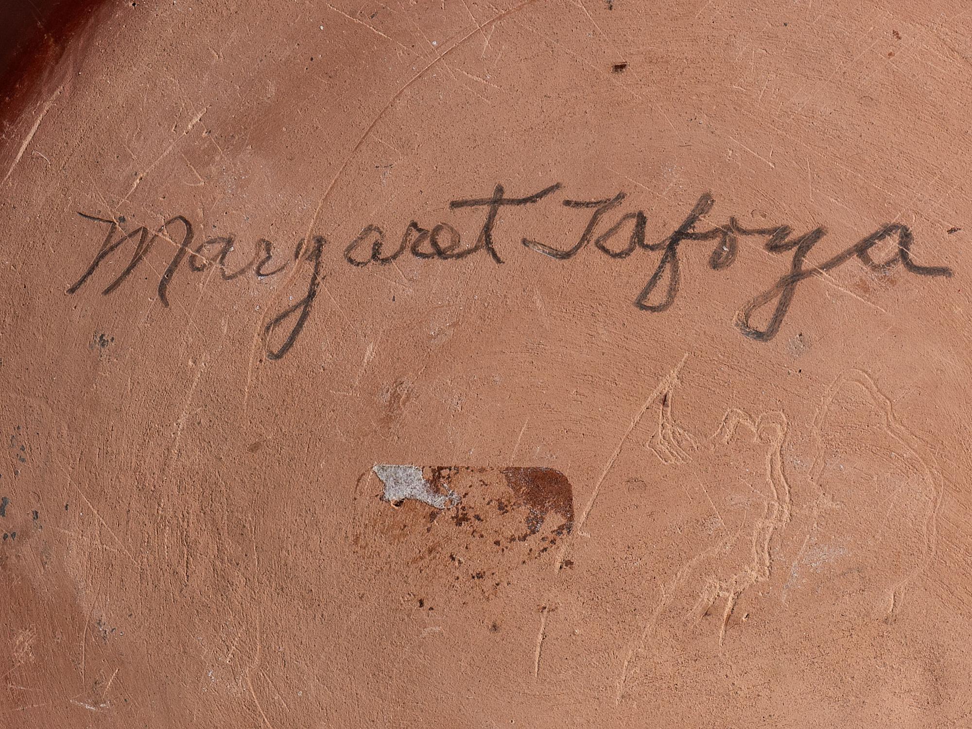Carved Redware Pottery Vase, with Avanyu