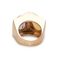 YELLOW GOLD, CITRINE AND AMETHYST RING
