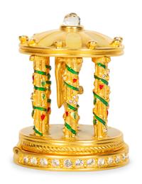 A Group of Decorative Gilt Metal and Enamel Articles