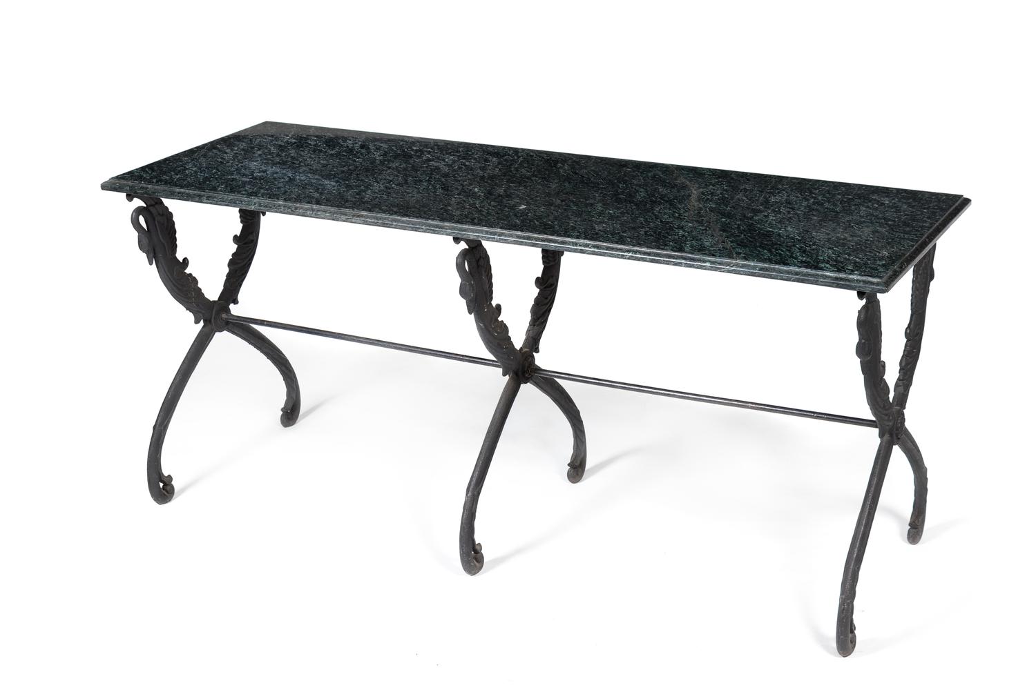 An Empire Style Cast-Iron Console with Marble Top