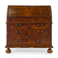 A William and Mary Burl Walnut Slant-Front Desk