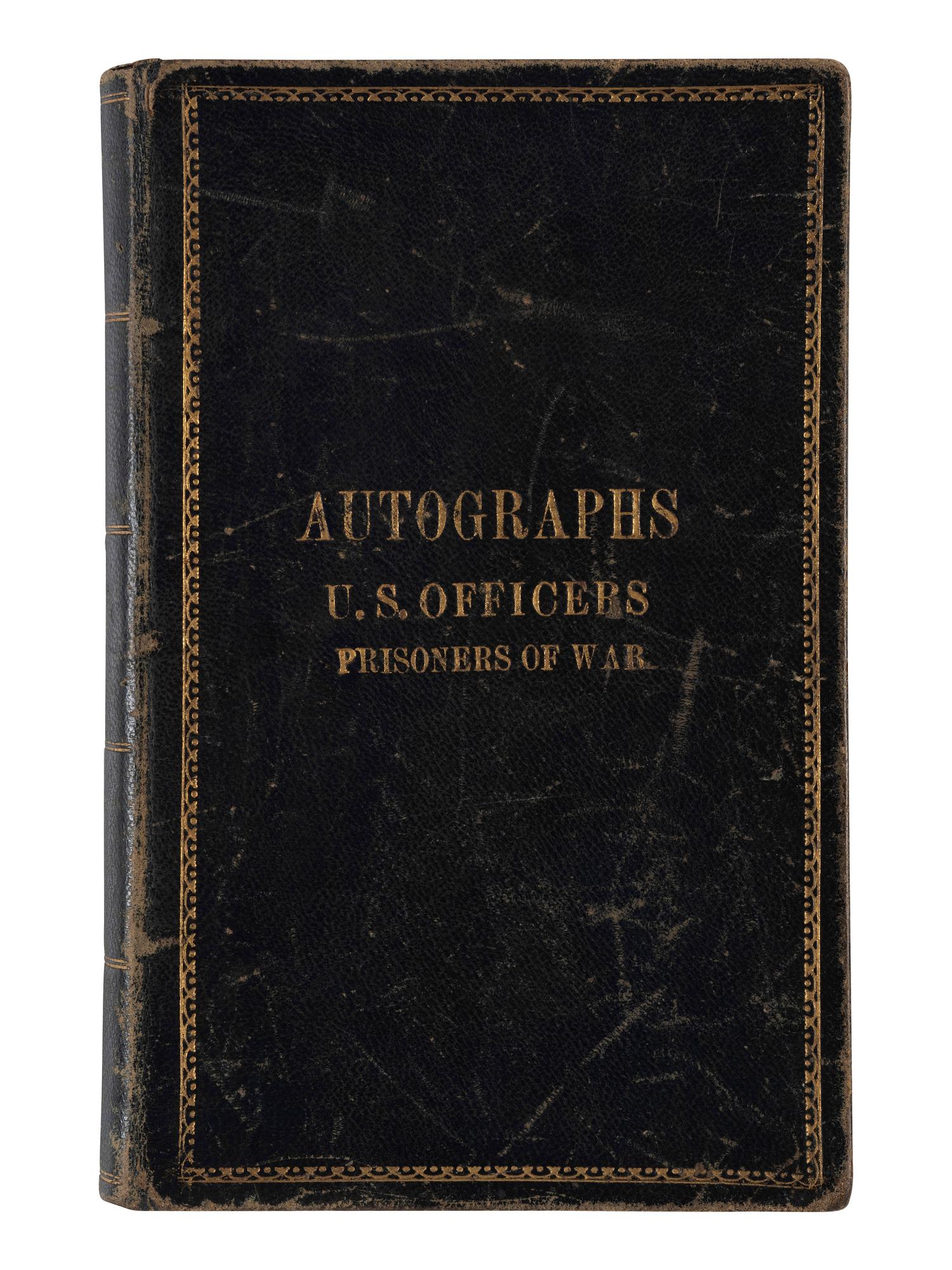 [CIVIL WAR]. Union POW autograph album signed by officers confined at Libby Prison and Bible identified to Capt. Alonzo Martin Keeler, 22nd Michigan Infantry.