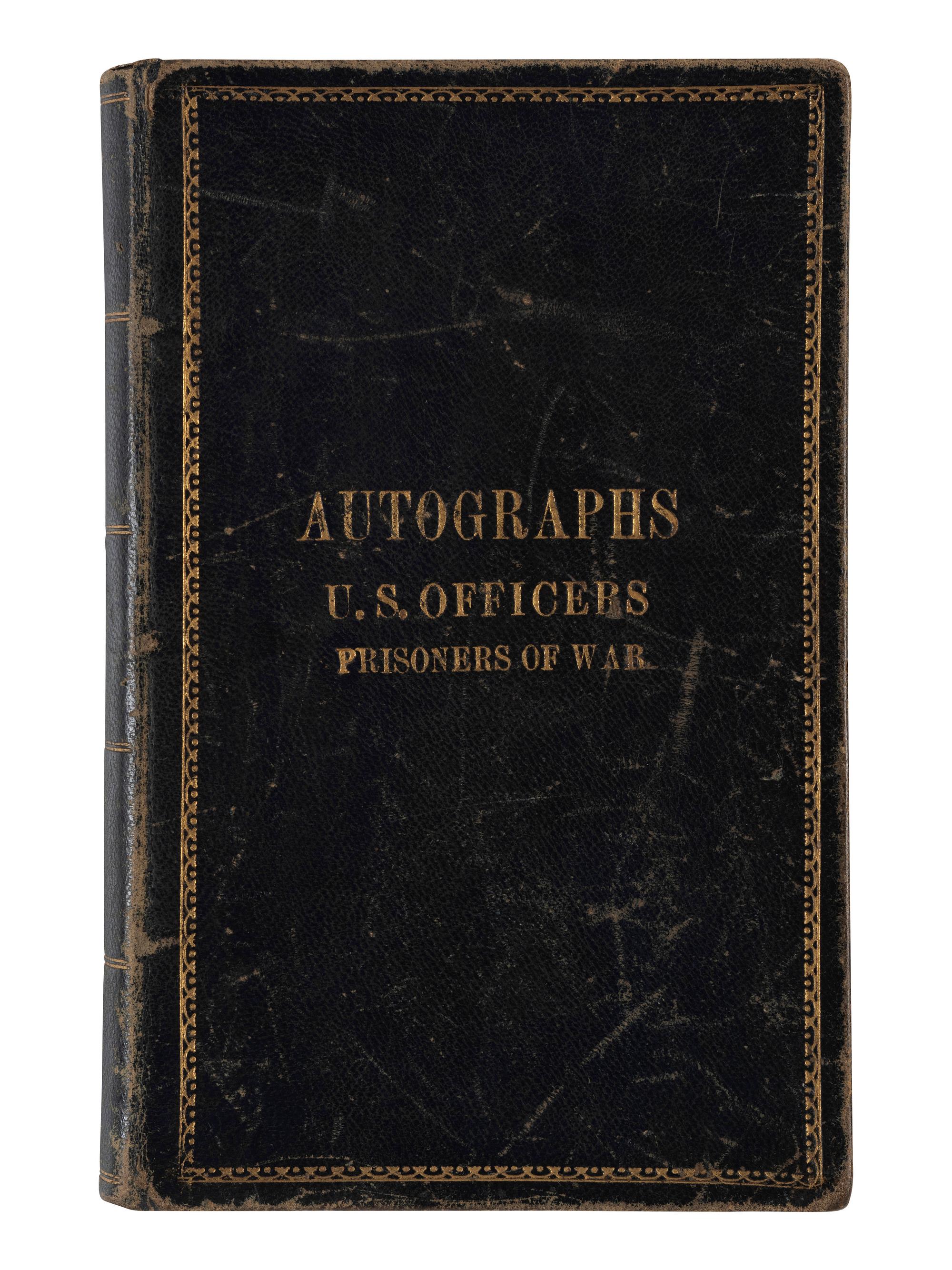 [CIVIL WAR]. Union POW autograph album signed by officers confined at Libby Prison and Bible identified to Capt. Alonzo Martin Keeler, 22nd Michigan Infantry.