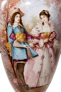 A Sèvres Style Gilt Metal Mounted Porcelain Covered Urn