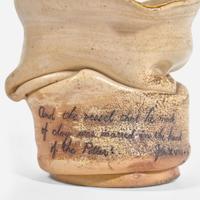 Martin Brothers (English, active 1873-1914) Crumpled Vase with Inscription, Martin Brothers, UK, 1884