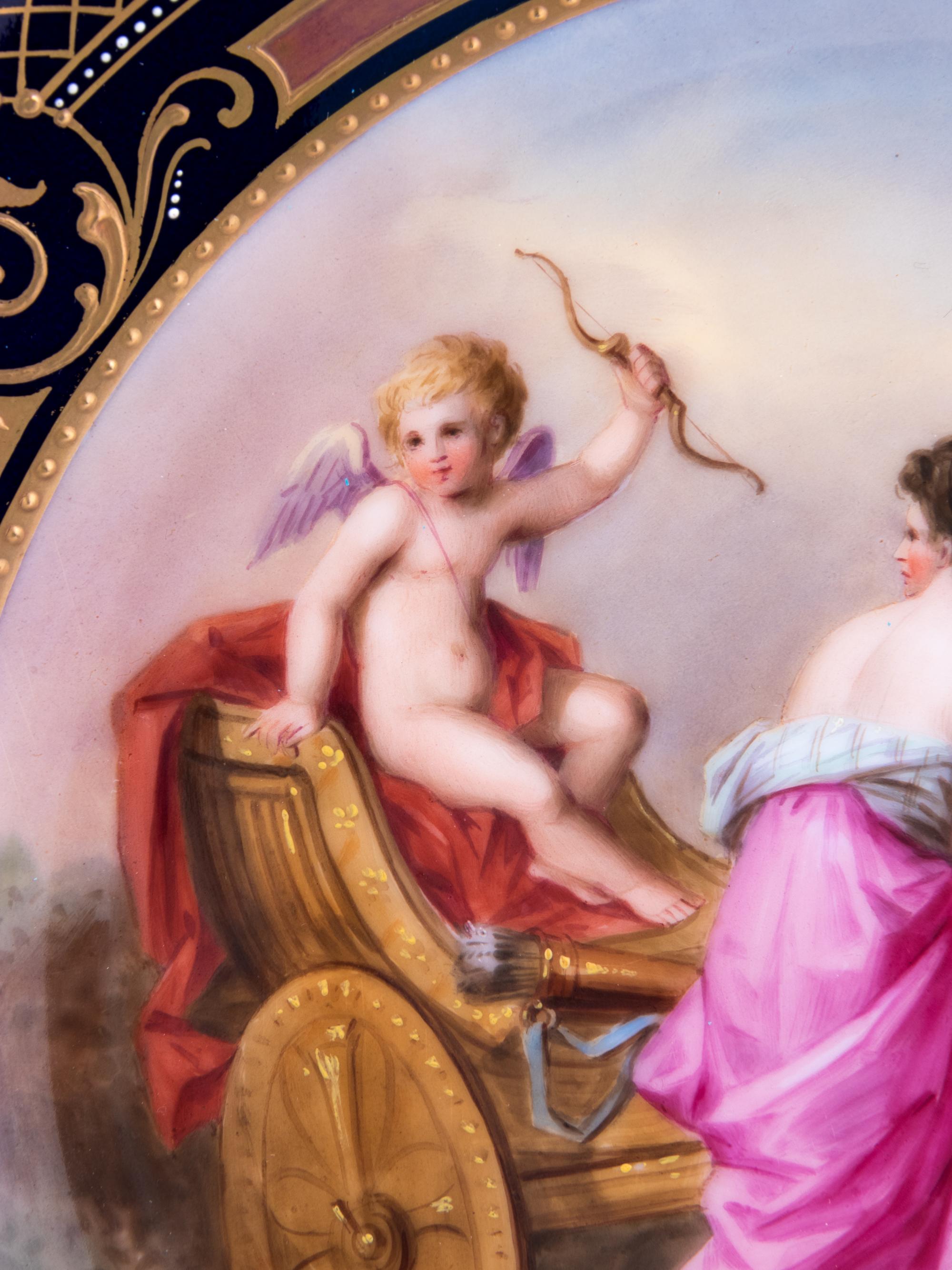 A Vienna Painted and Parcel Gilt Porcelain Cabinet Plate
