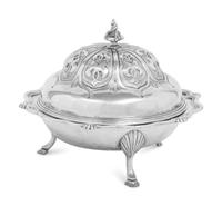 A Tiffany and Co. Silver Butter Dish and Cover