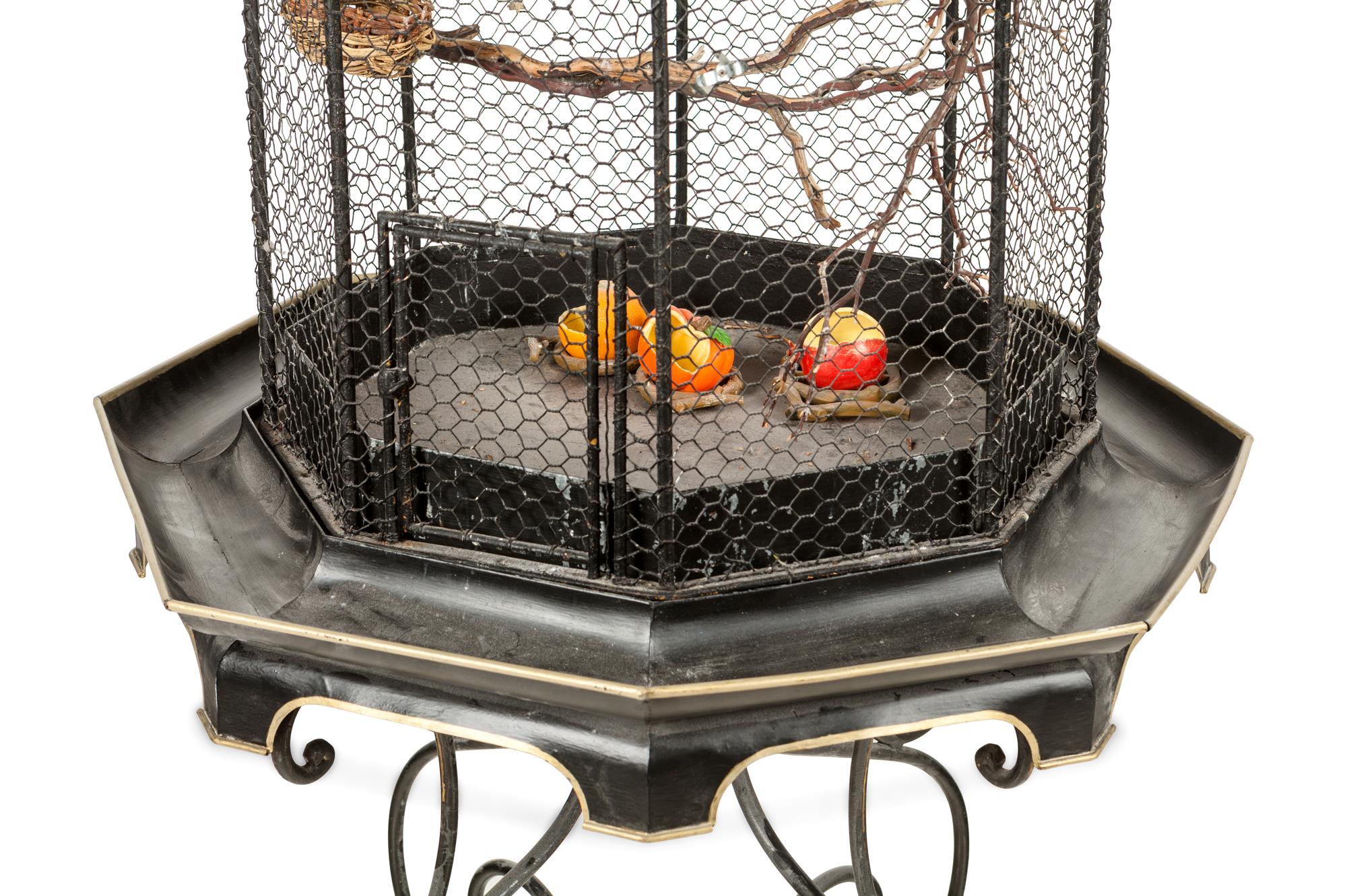 A Chinese Style Bird Cage and Stand