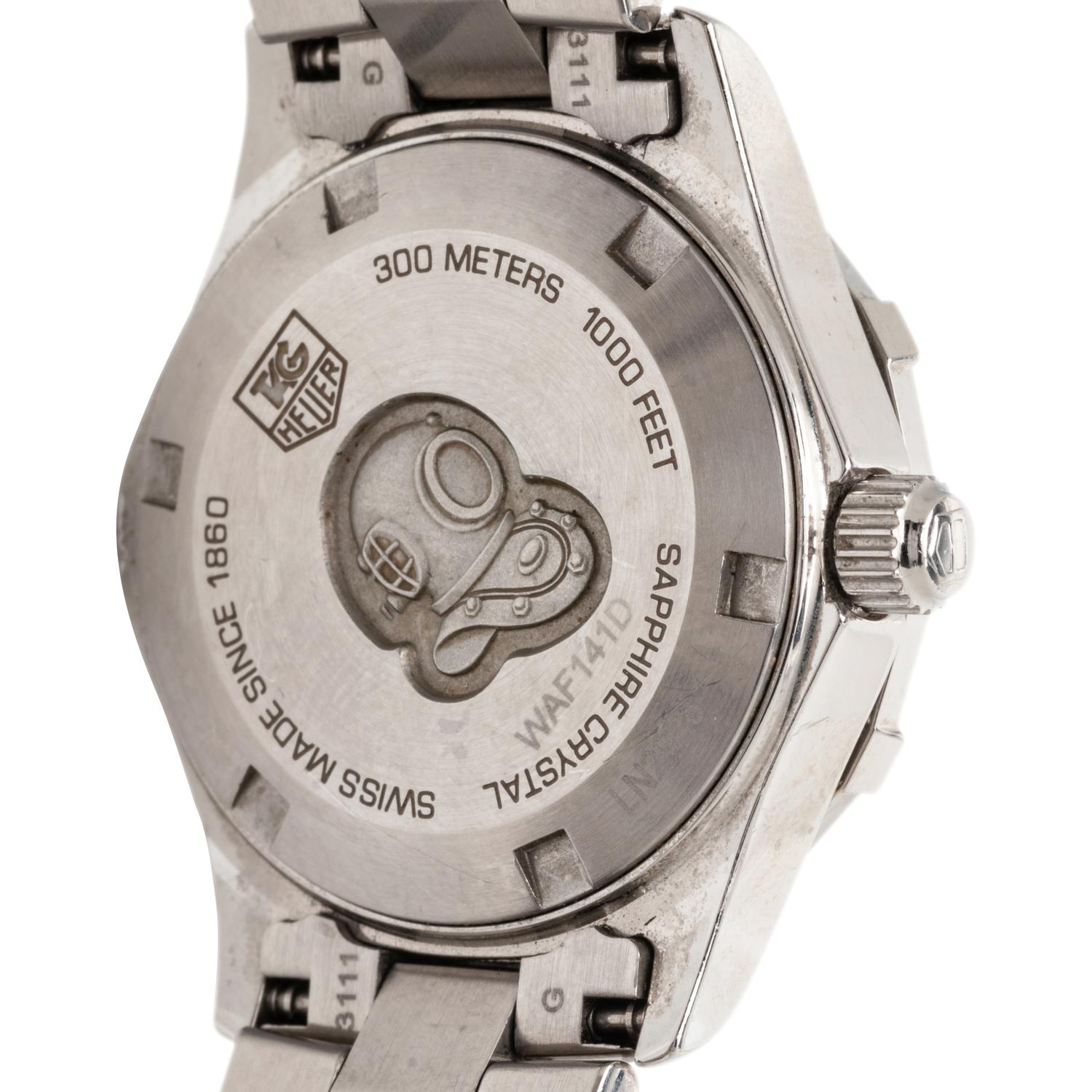 TAG HEUER, STAINLESS STEEL AND DIAMOND 'AQUARACER' WRISTWATCH