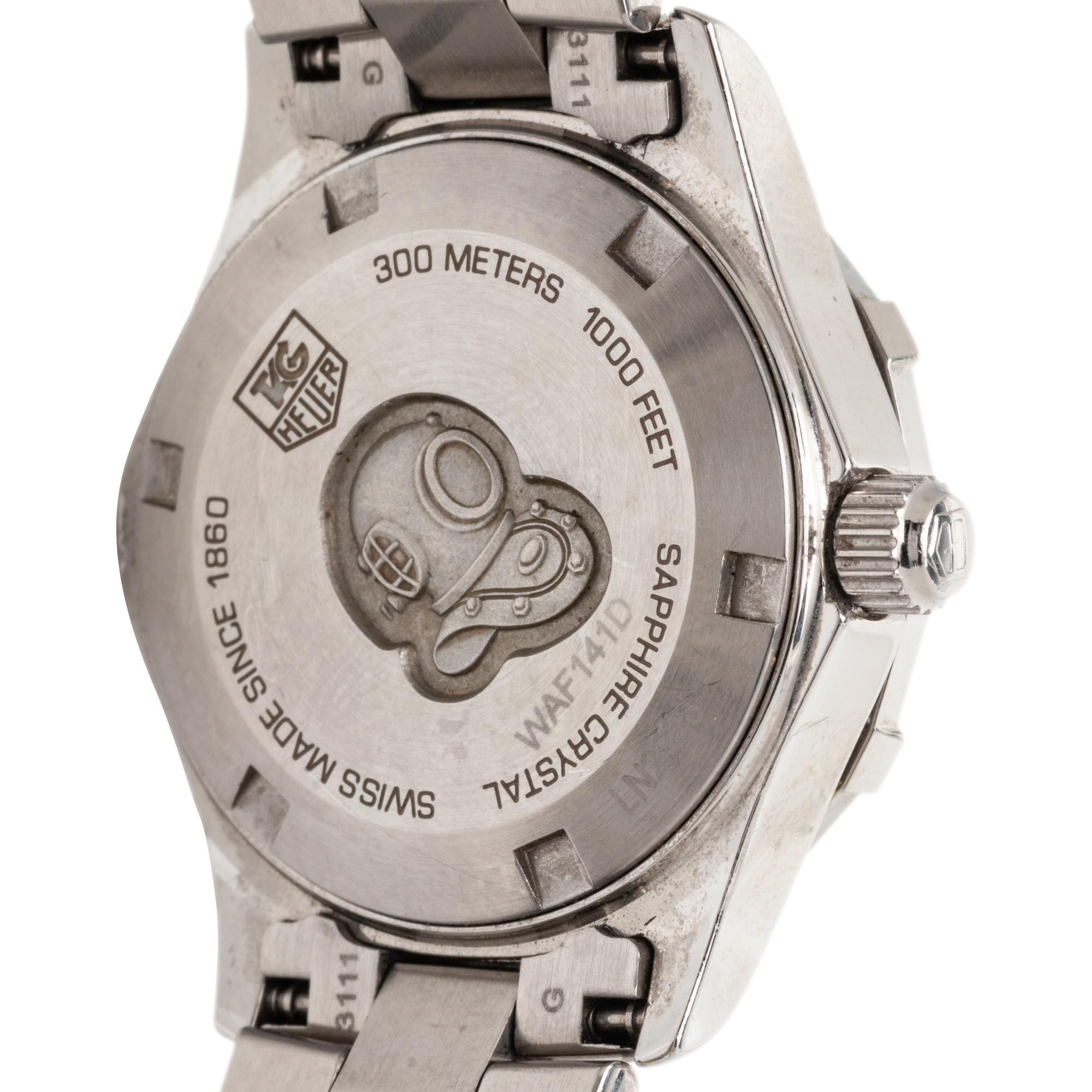TAG HEUER, STAINLESS STEEL AND DIAMOND 'AQUARACER' WRISTWATCH