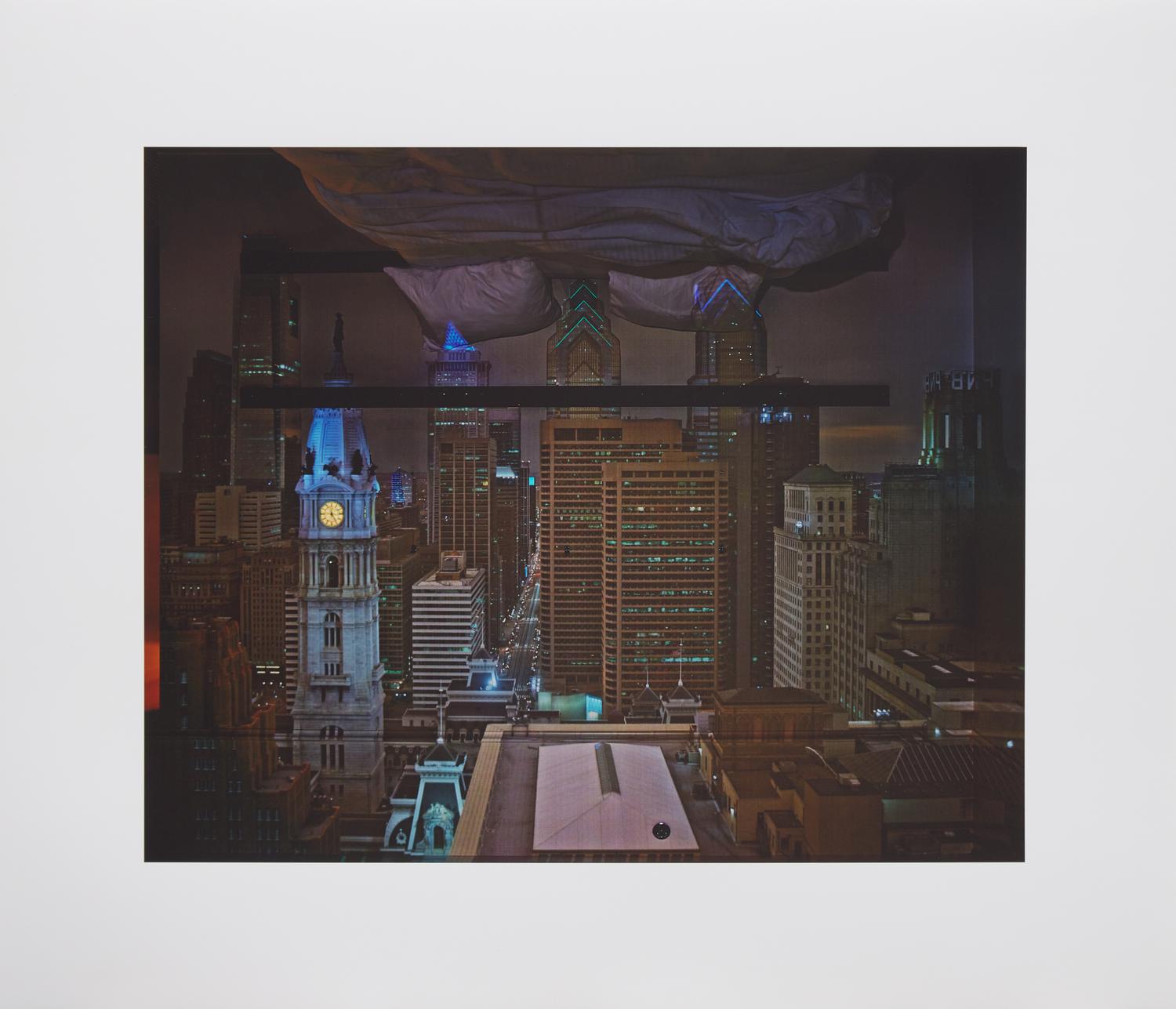 Abelardo Morell (American/Cuban, b. 1948) — Camera Obscura: Night View of Philadelphia From Loews Hotel Room #3013 , 2014