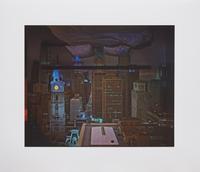 Abelardo Morell (American/Cuban, b. 1948) — Camera Obscura: Night View of Philadelphia From Loews Hotel Room #3013 , 2014
