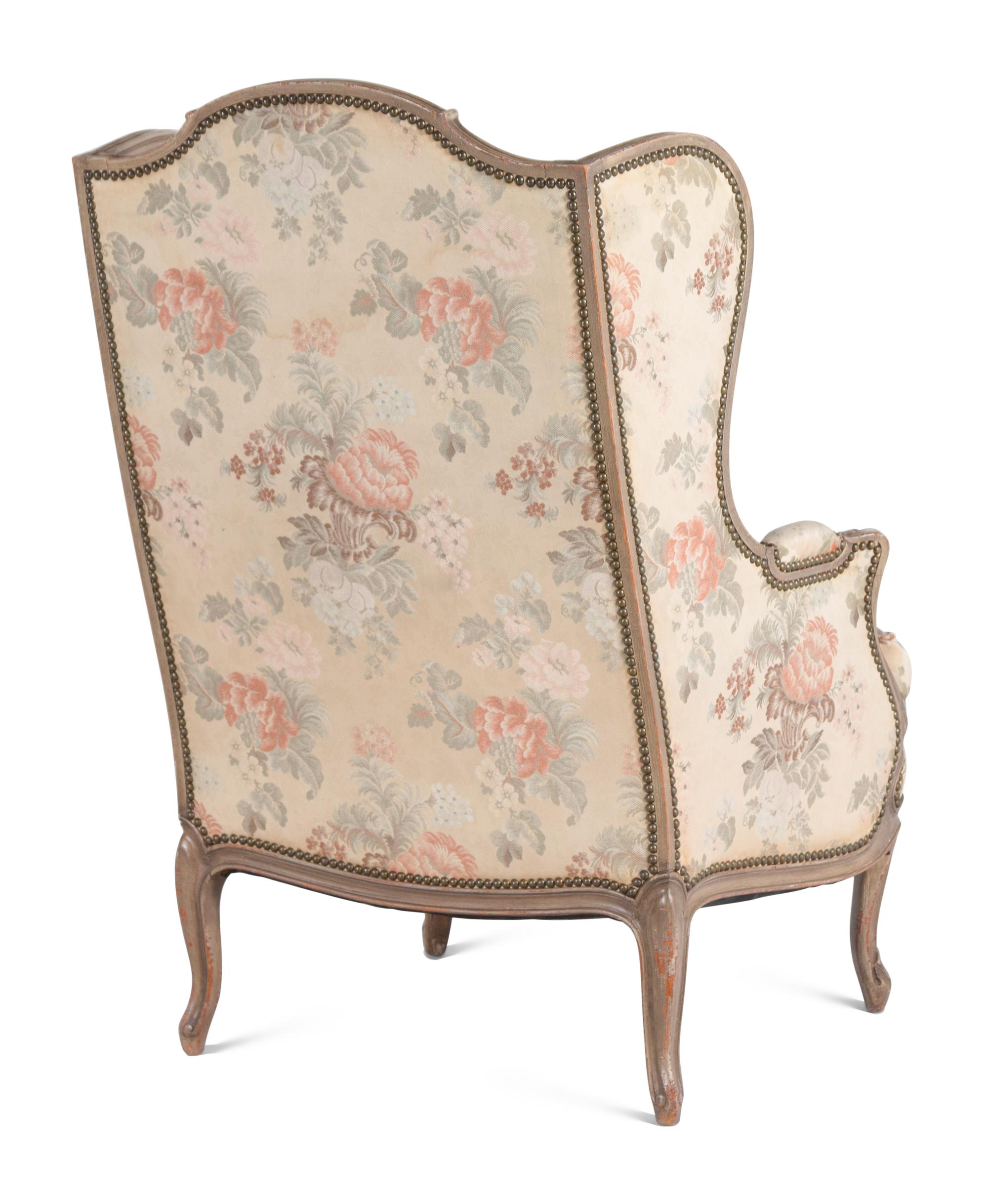 A Pair of Louis XV Style Painted Bergères