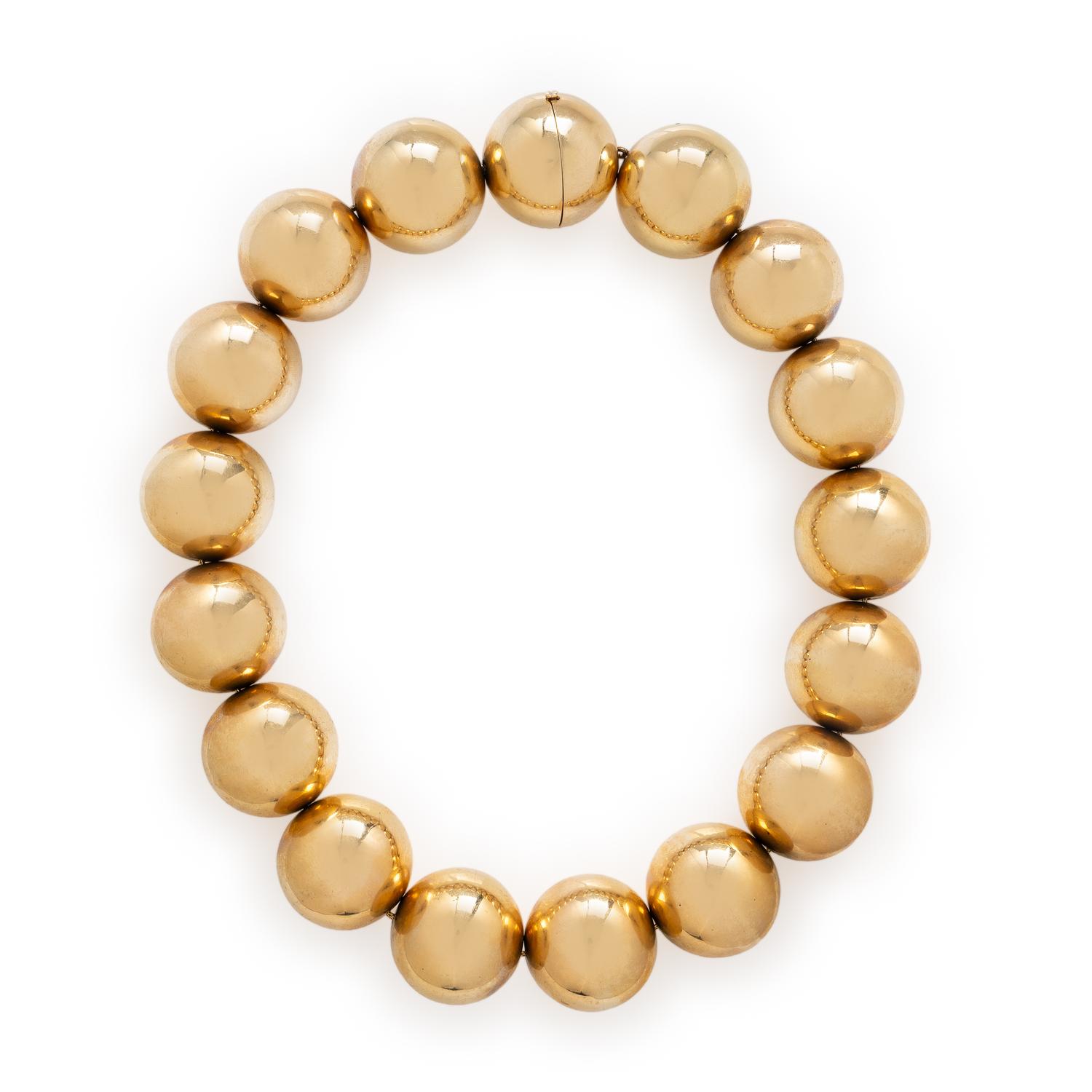 Yellow Gold Beaded Necklace