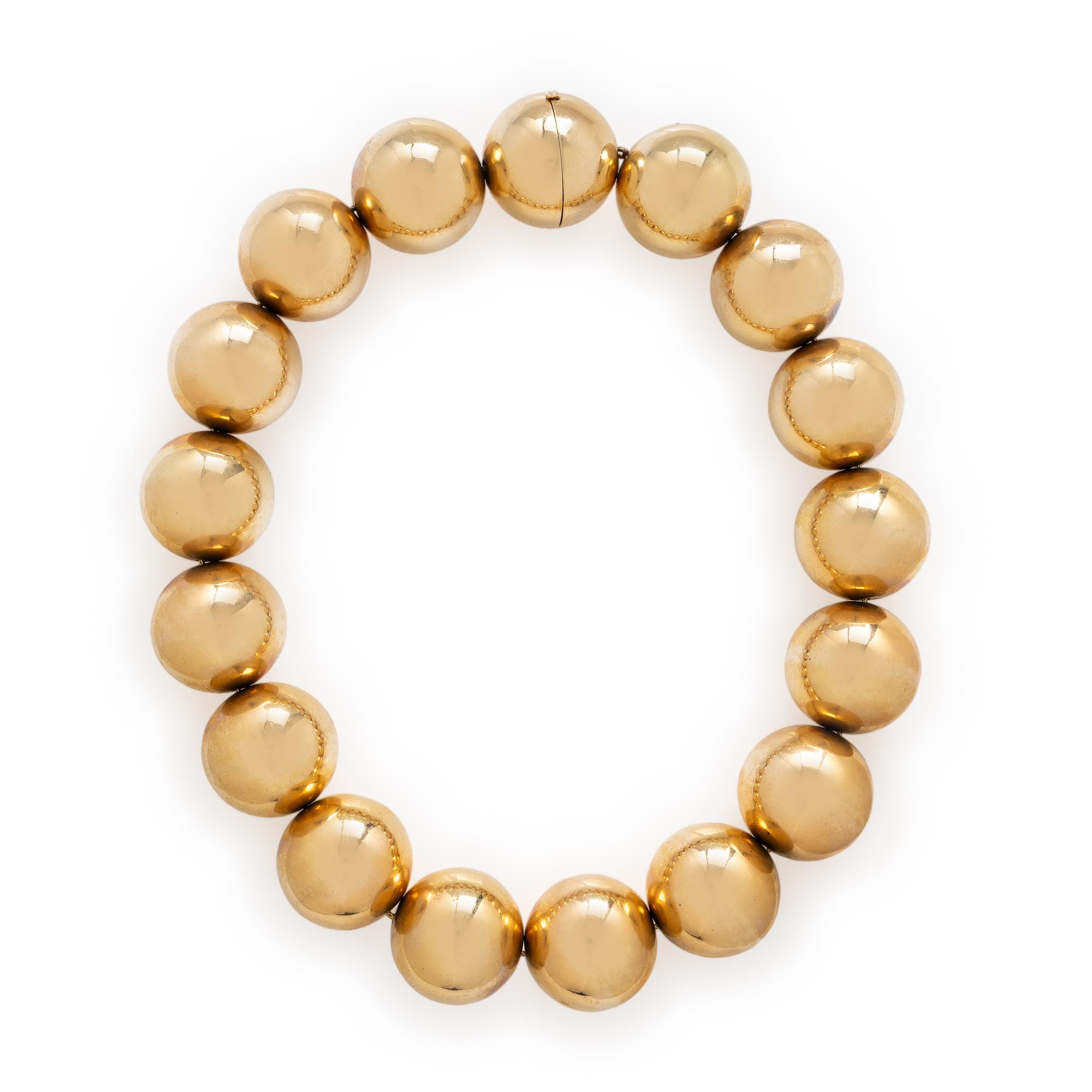 Yellow Gold Beaded Necklace