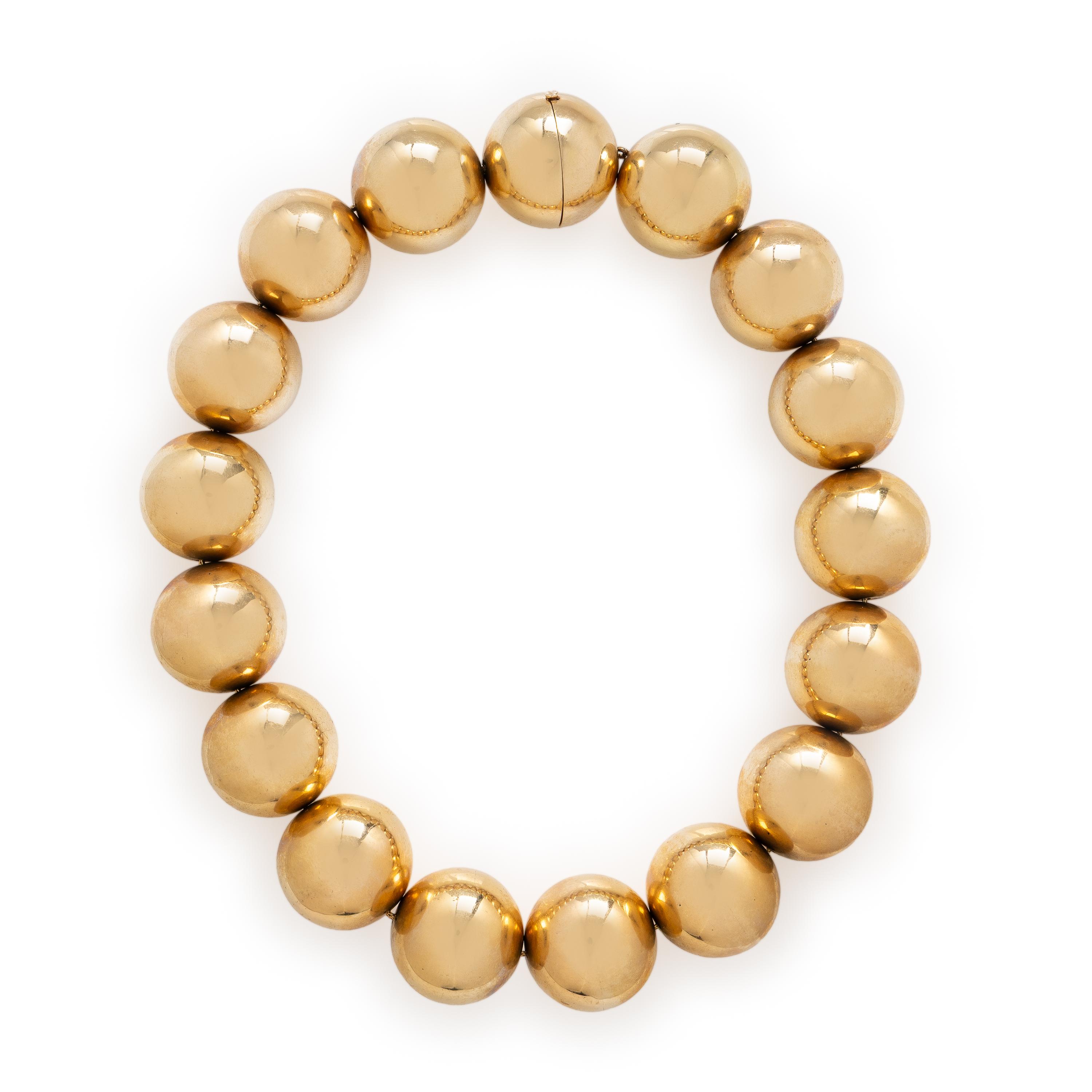 Yellow Gold Beaded Necklace