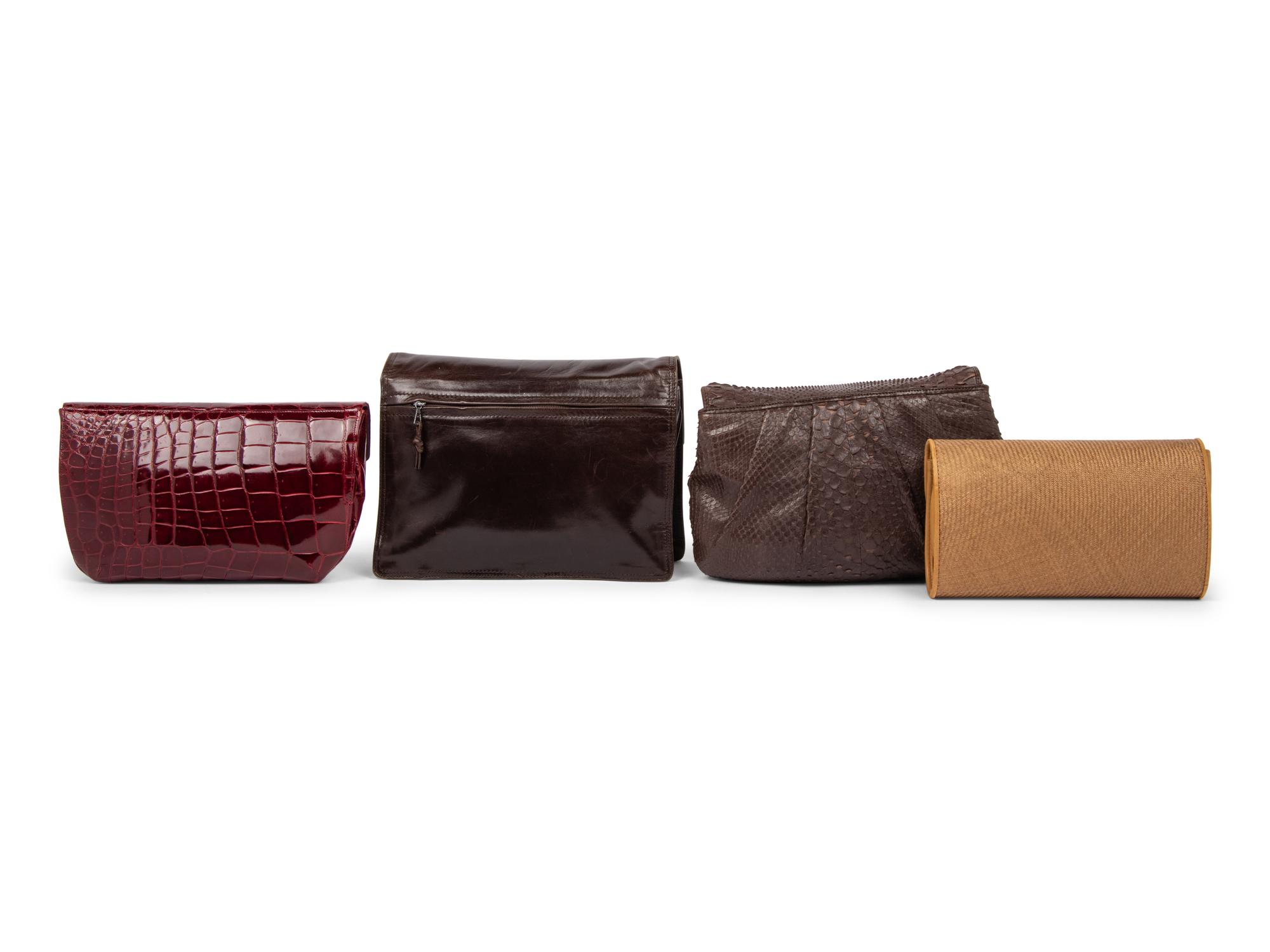 Three Bottega Veneta Bags and One Exotic Skin Bag, 1980-90s