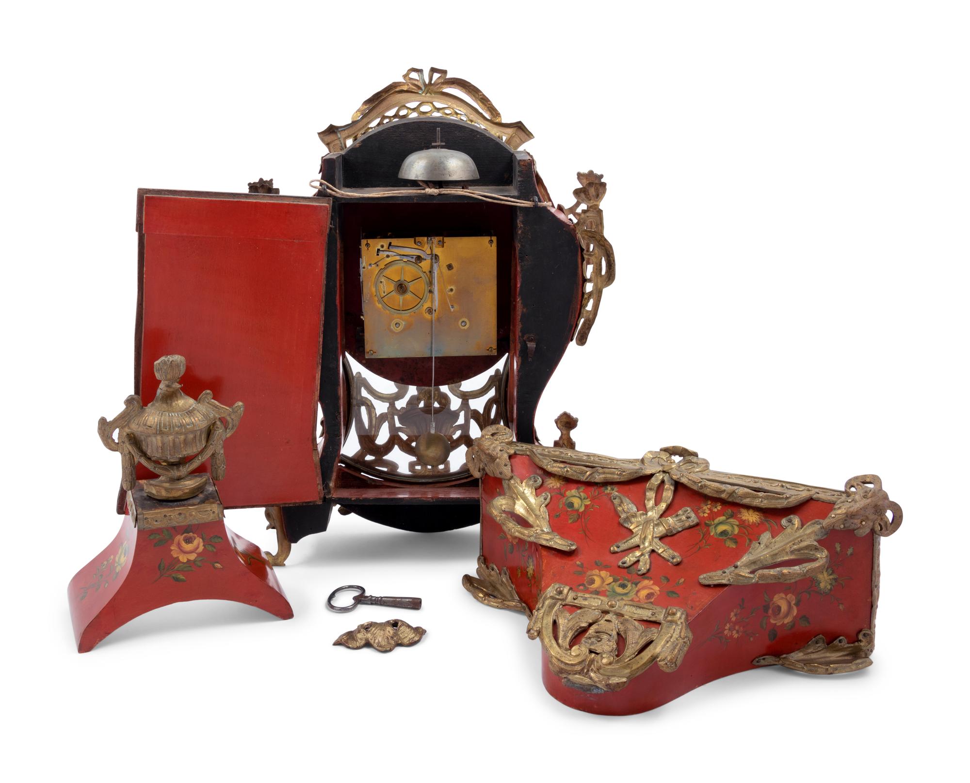 A Louis XV Painted Tôle Bracket Clock