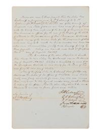 LINCOLN, Abraham (1809-1865). Manuscript document signed twice ("A. Lincoln"), [Springfield], 5 August 1847.