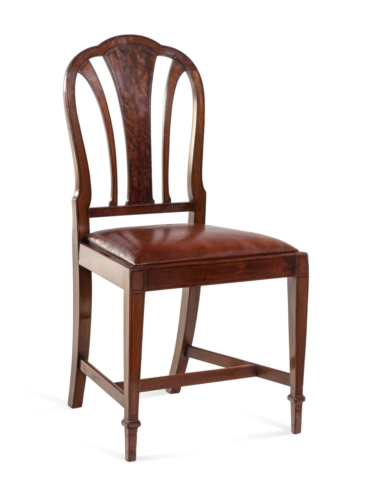 A Set of Eight Late Regency Mahogany Dining Chairs