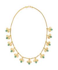 YELLOW GOLD AND AVENTURINE QUARTZ NECKLACE