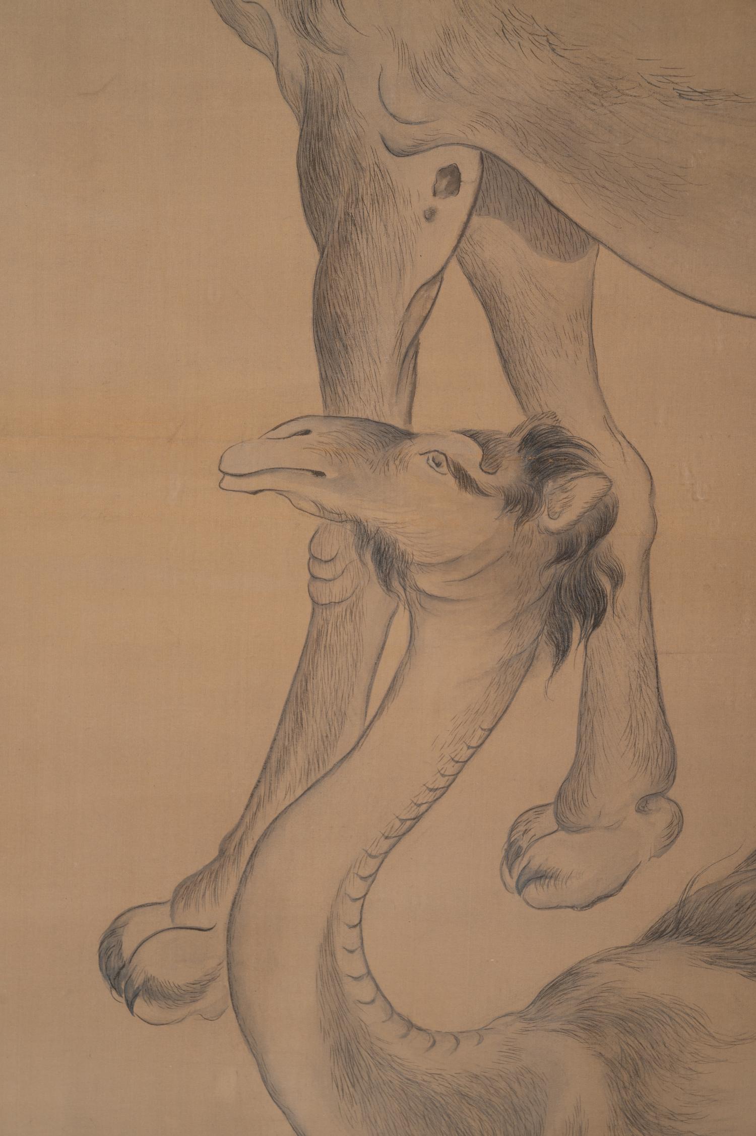 A Pair of Chinese Works on Silk Depicting Camels — 20TH CENTURY